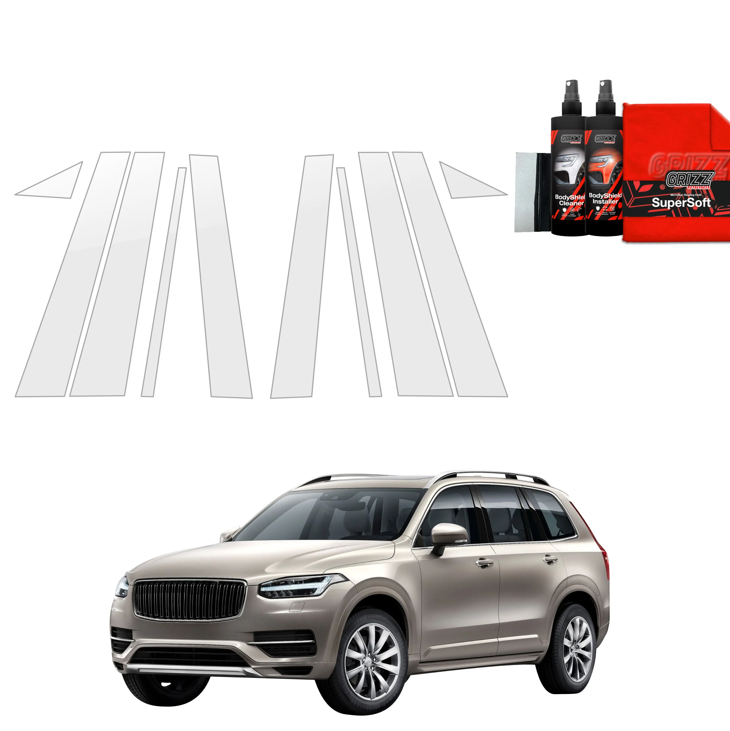 10in1 Schutzfolie Grizz Protector für B-C-Säule - Volvo XC90 (2015-2020)