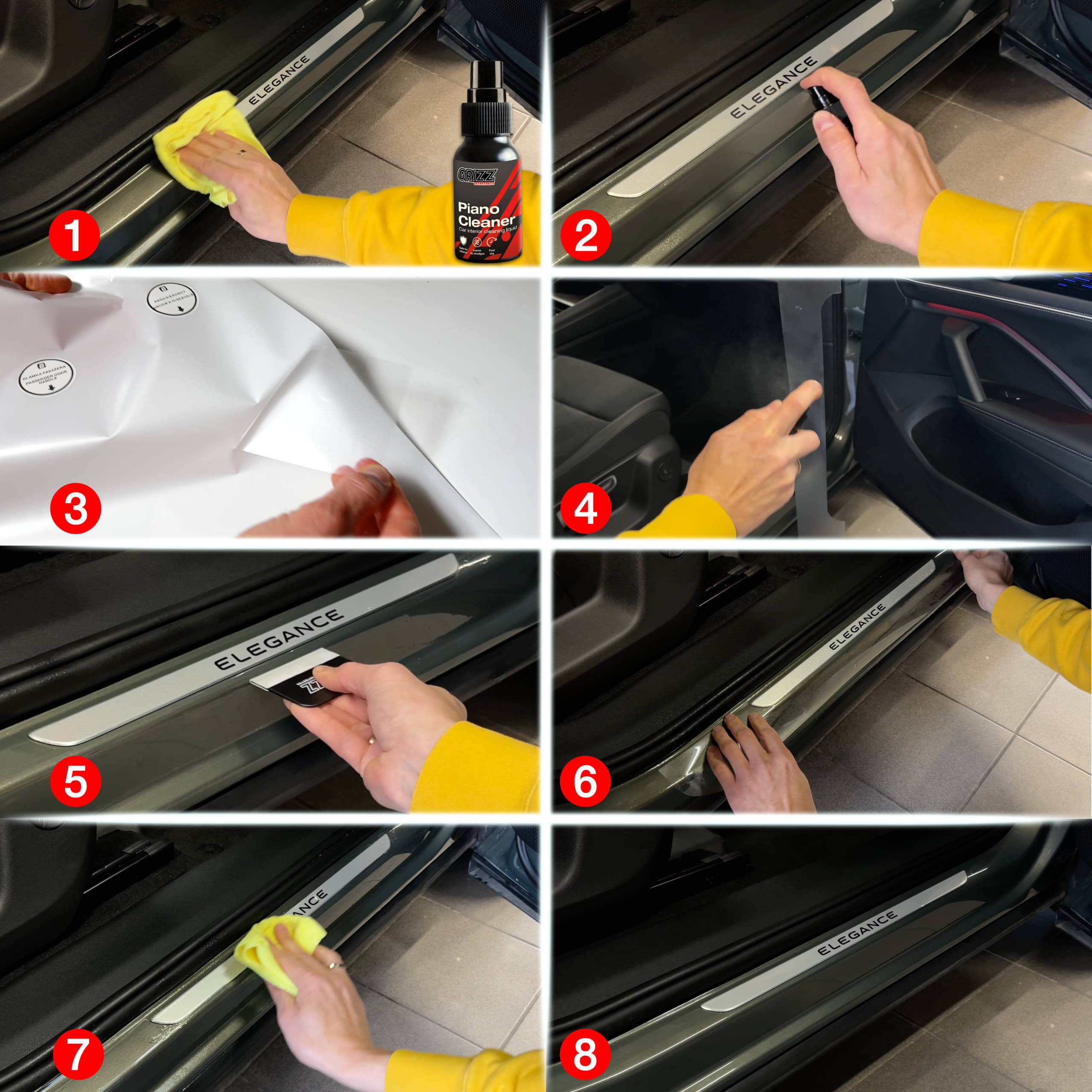 10in1 Schwarze Grizz Protector schutzfolie für A-B-C-Säule - Audi Q3 Sportback (2018-2025) - Image 5