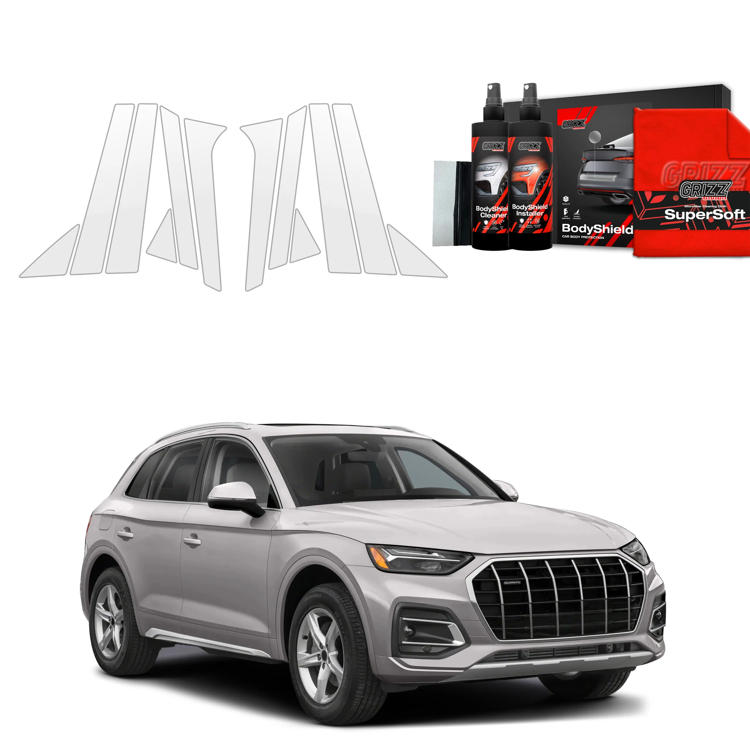 12in1 Schutzfolie Grizz Protector für A-B-C-Säule - Audi Q5 (2020-2025)