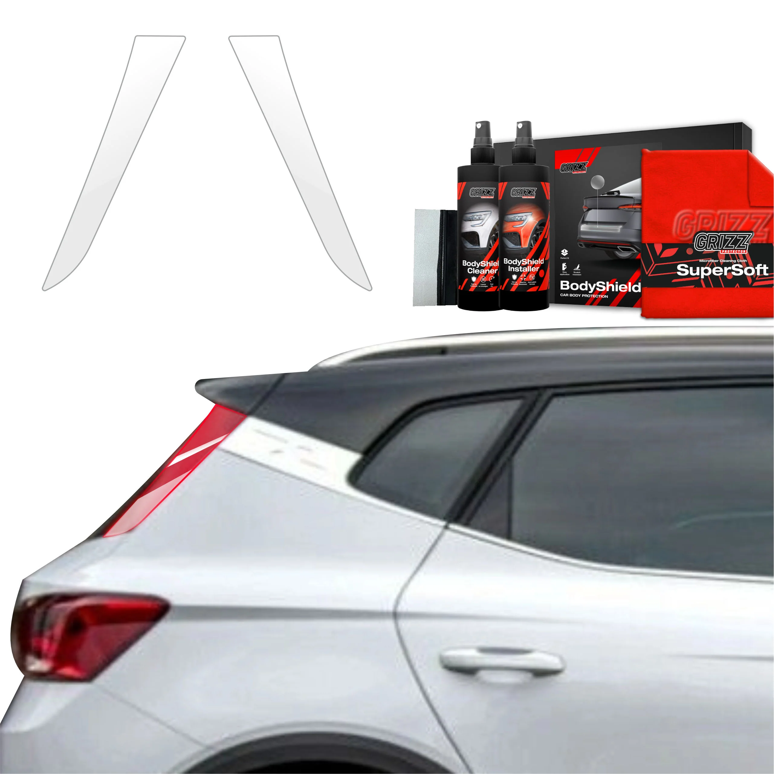 2in1 Schutzfolie Grizz Protector für C-Säule - Seat Arona (2021-2025)