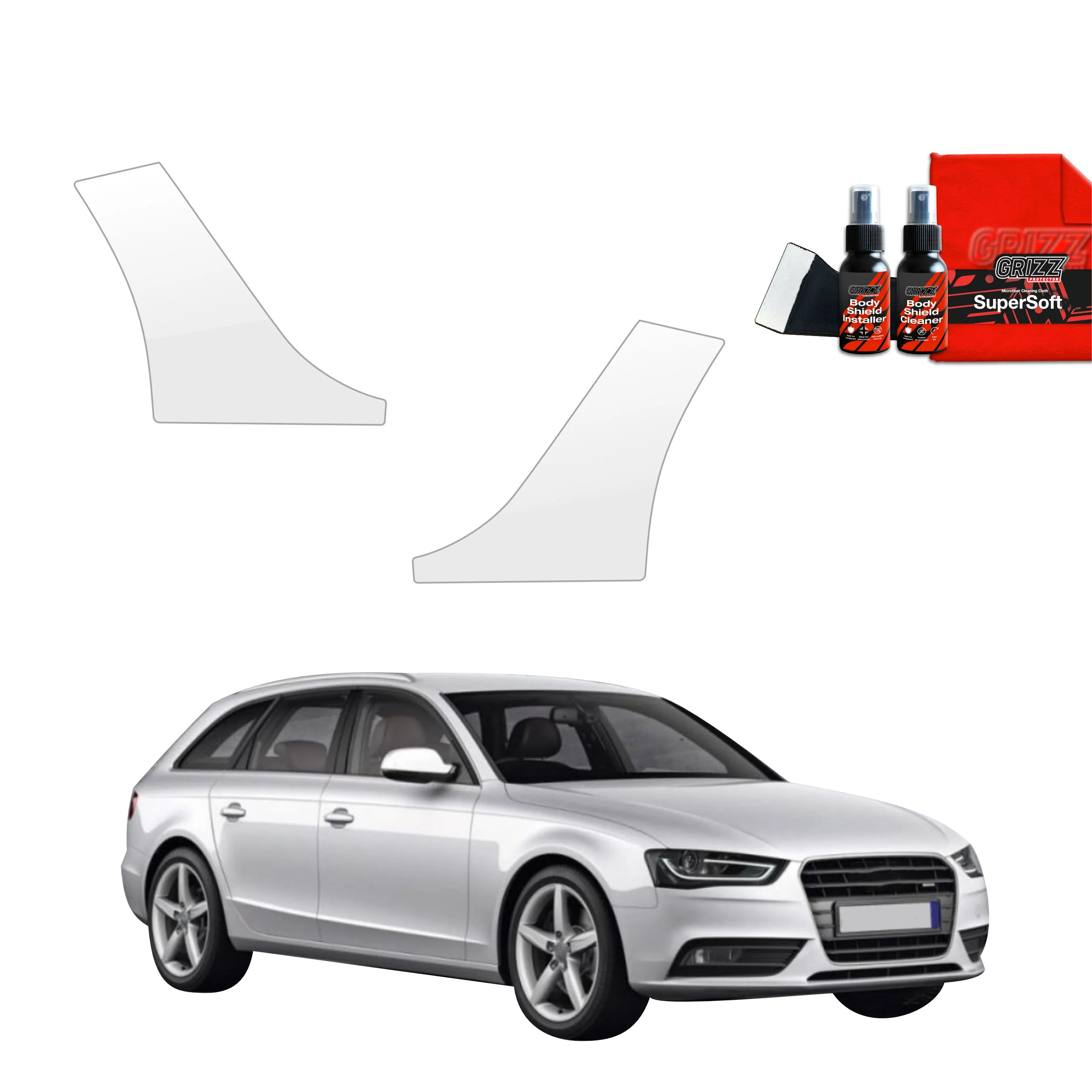 2in1 Schutzfolie Grizz Protector für hinteren & vorderen Seitenschwelle - Audi A4 B8 Avant Facelifting (2011-2015)