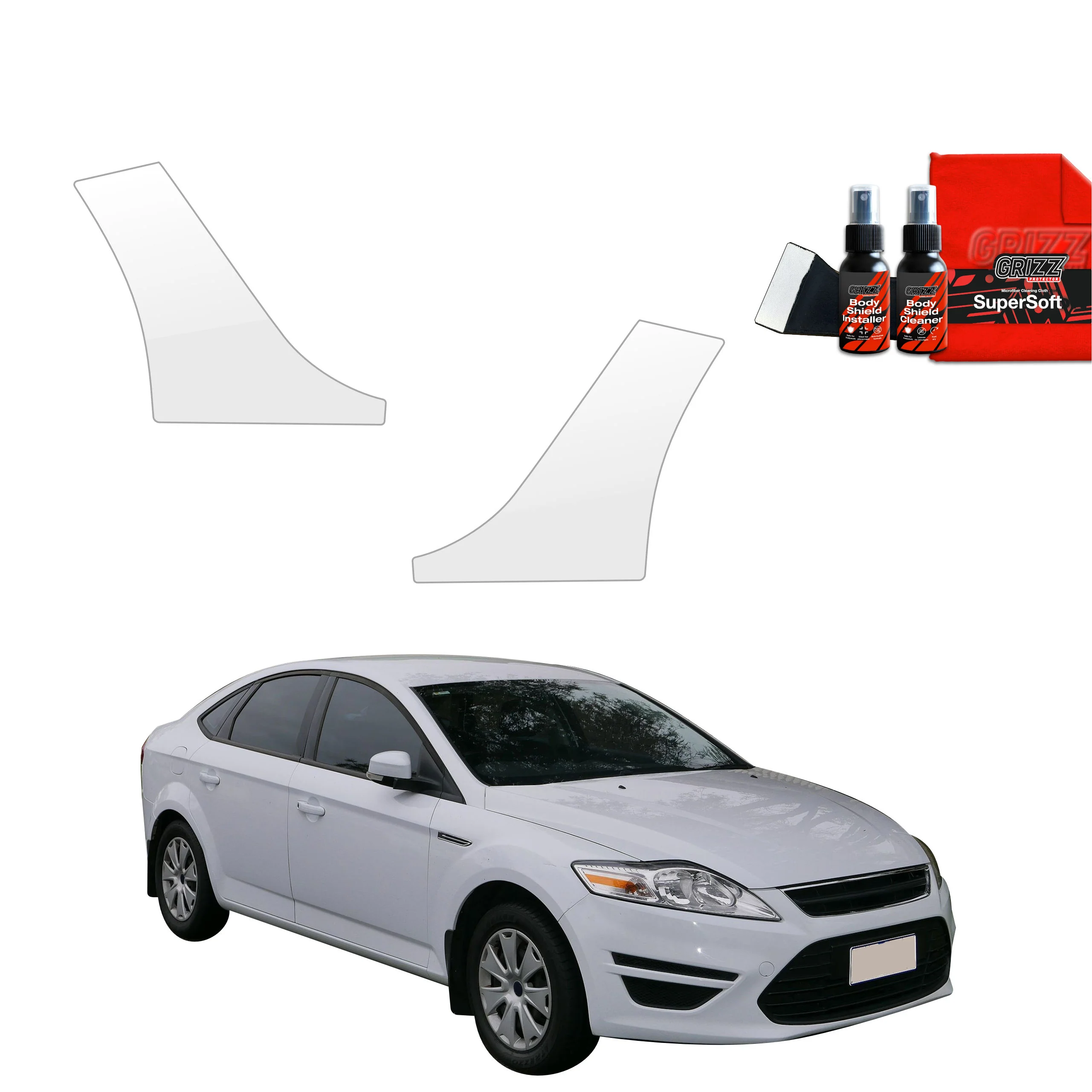 2in1 Schutzfolie Grizz Protector für hinteren & vorderen Seitenschwelle - Ford Mondeo Mk4 (2010-2014)