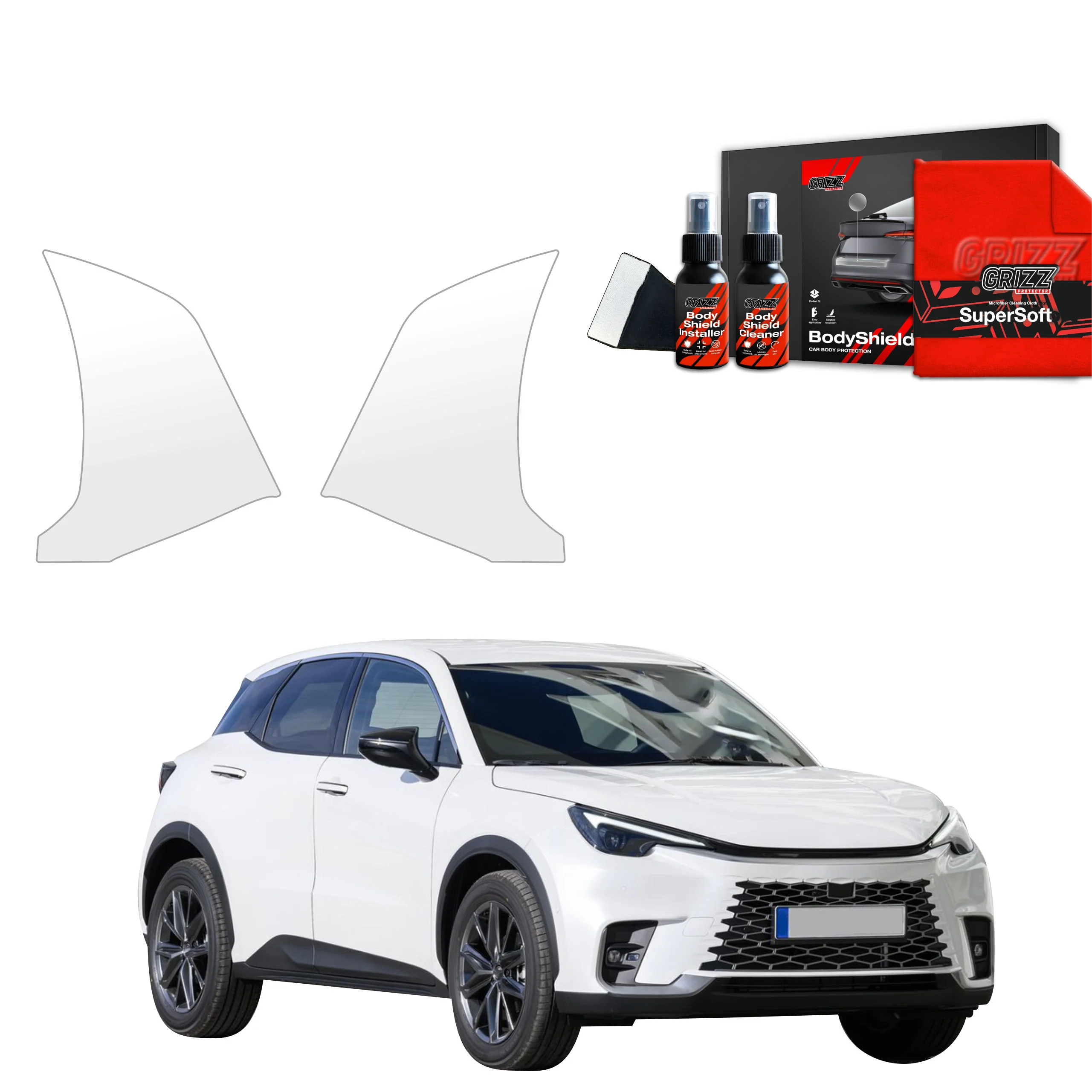 2in1 Schutzfolie Grizz Protector für hinteren & vorderen Seitenschwelle - Lexus LBX (2023-2025)