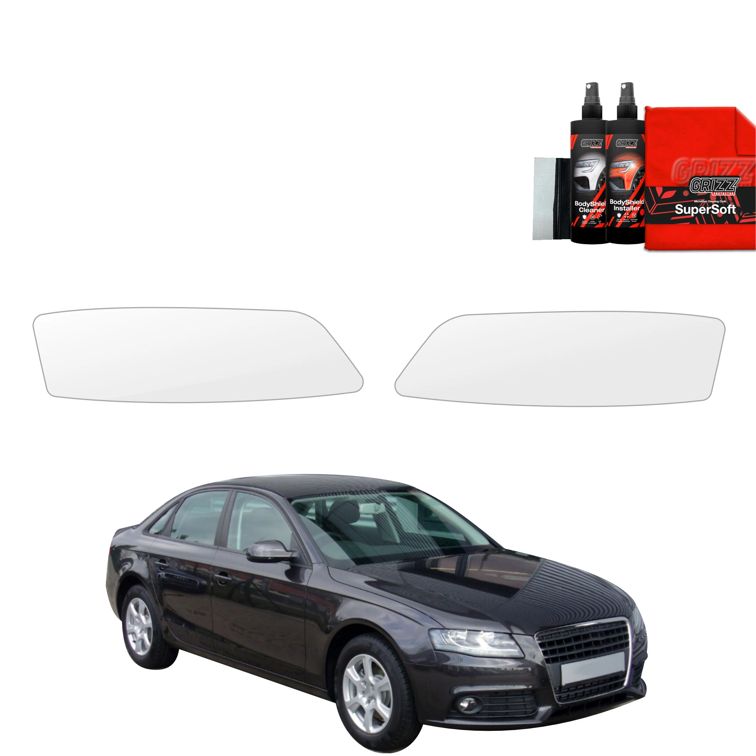 2in1 Schutzfolie Grizz Protector für Scheinwerfer - Audi A4 B8 Sedan (2007-2011)