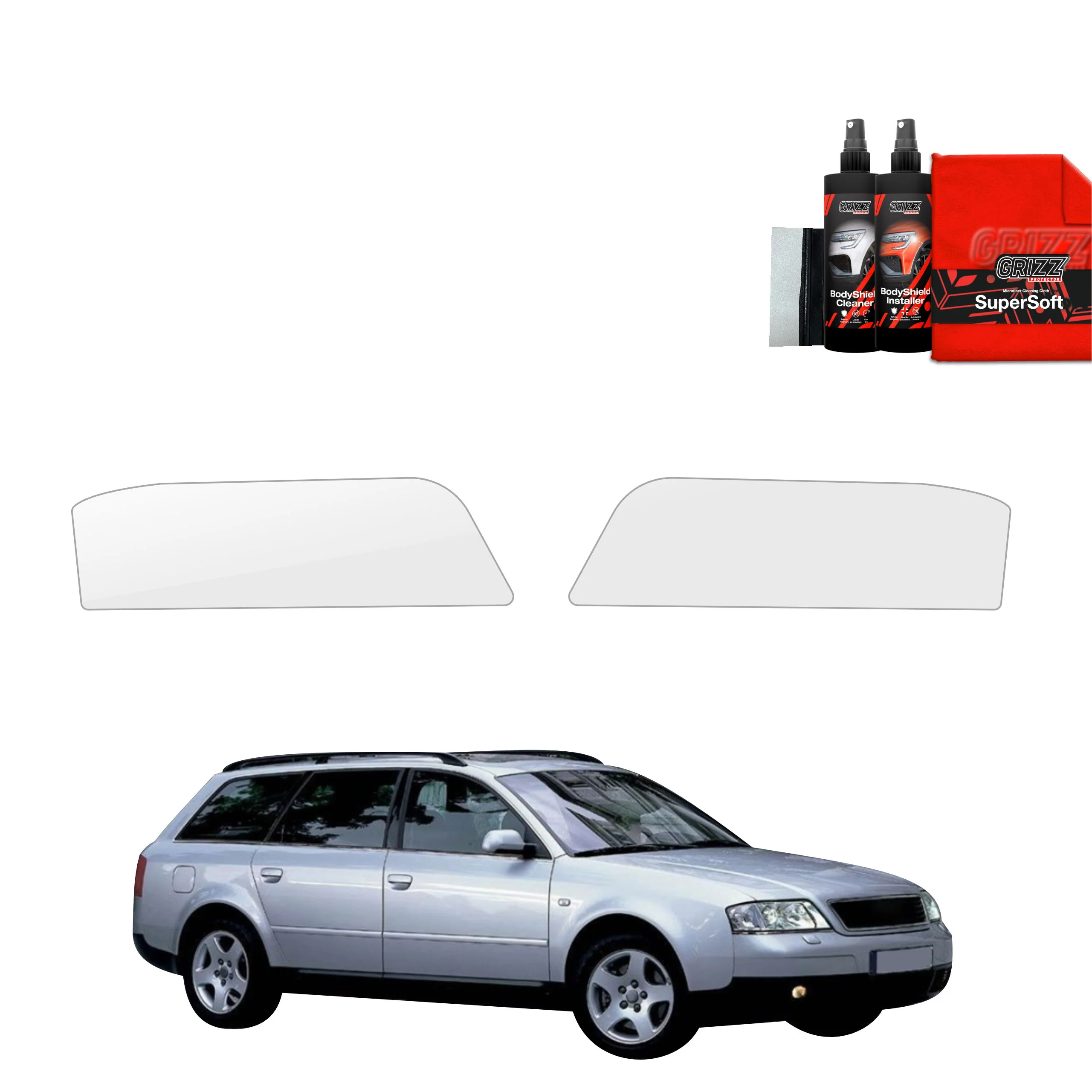 2in1 Schutzfolie Grizz Protector für Scheinwerfer - Audi A6 C5 Avant (1998-2004)