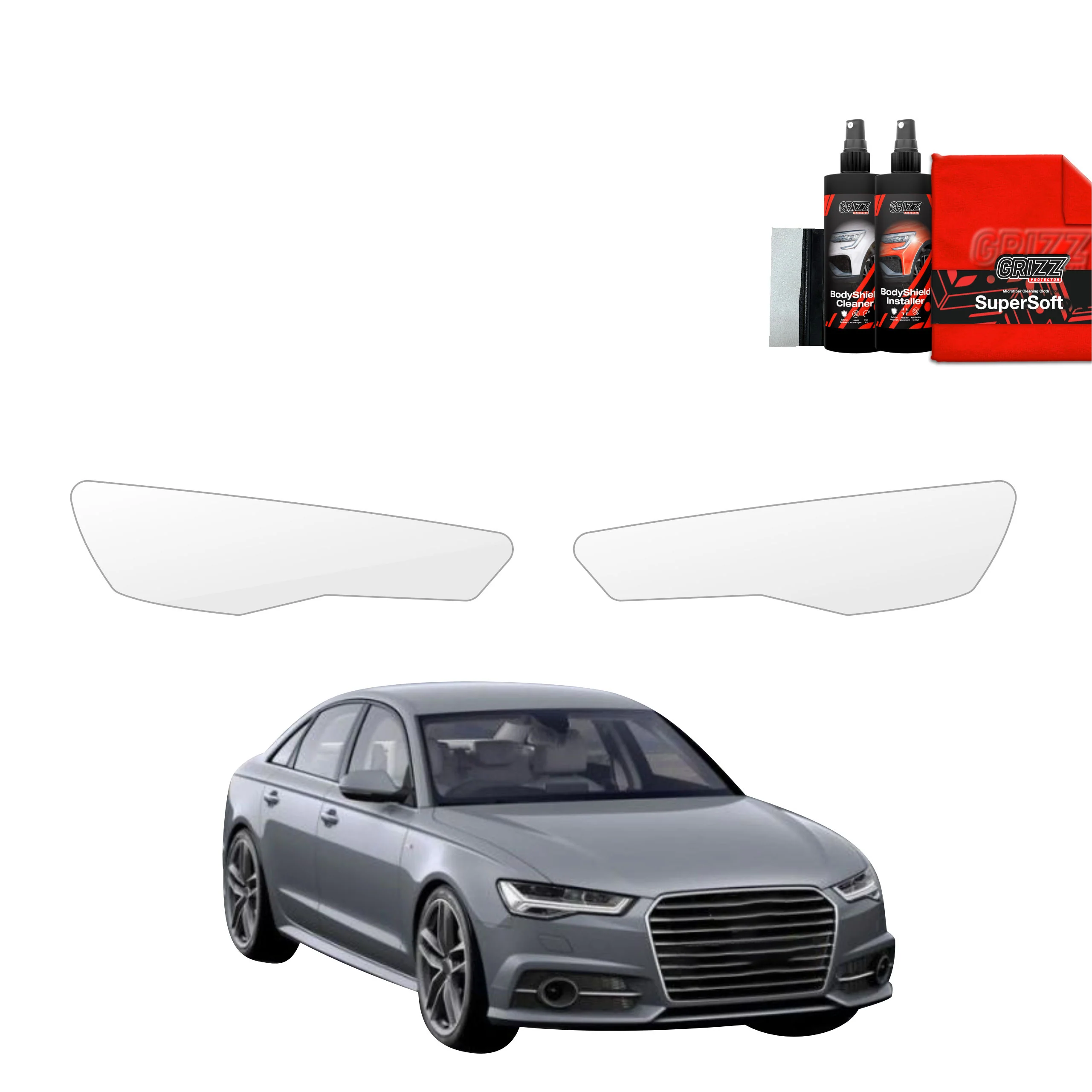 2in1 Schutzfolie Grizz Protector für Scheinwerfer - Audi A6 C7 Sedan (2011-2014)