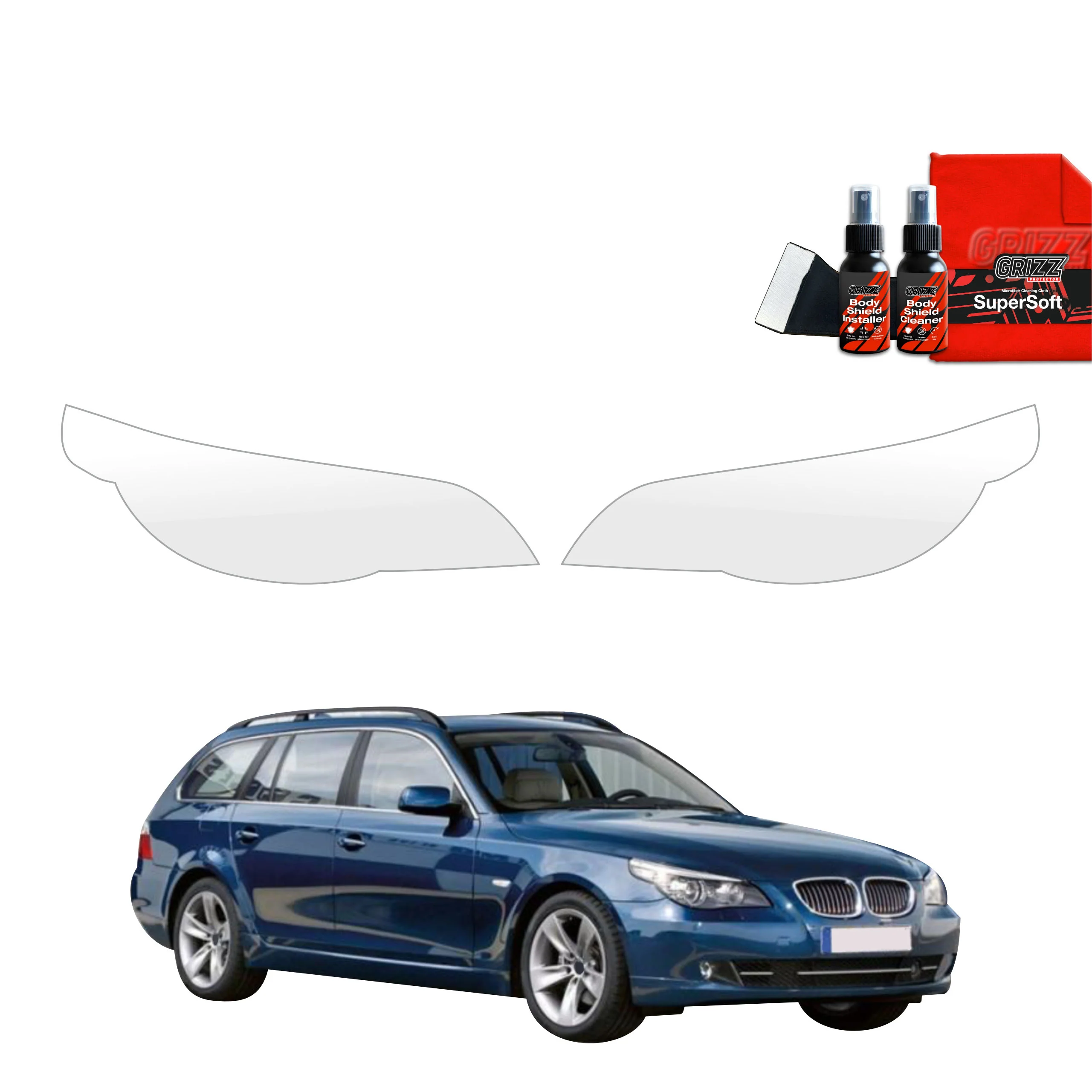 2in1 Schutzfolie Grizz Protector für Scheinwerfer - BMW 5 E61 Kombi LCI (2007-2010)