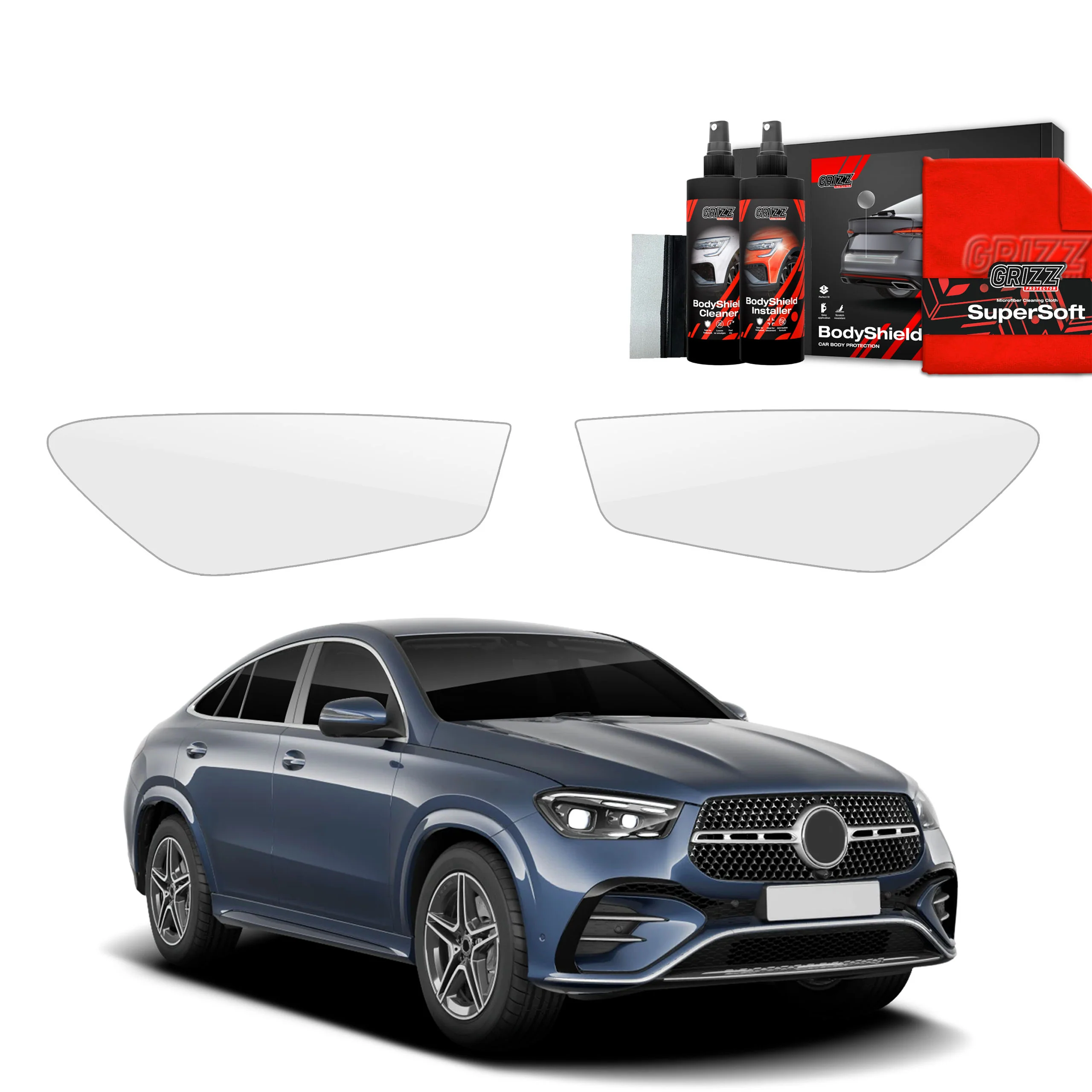 2in1 Schutzfolie Grizz Protector für Scheinwerfer - Mercedes GLE 450d (2023-2025)
