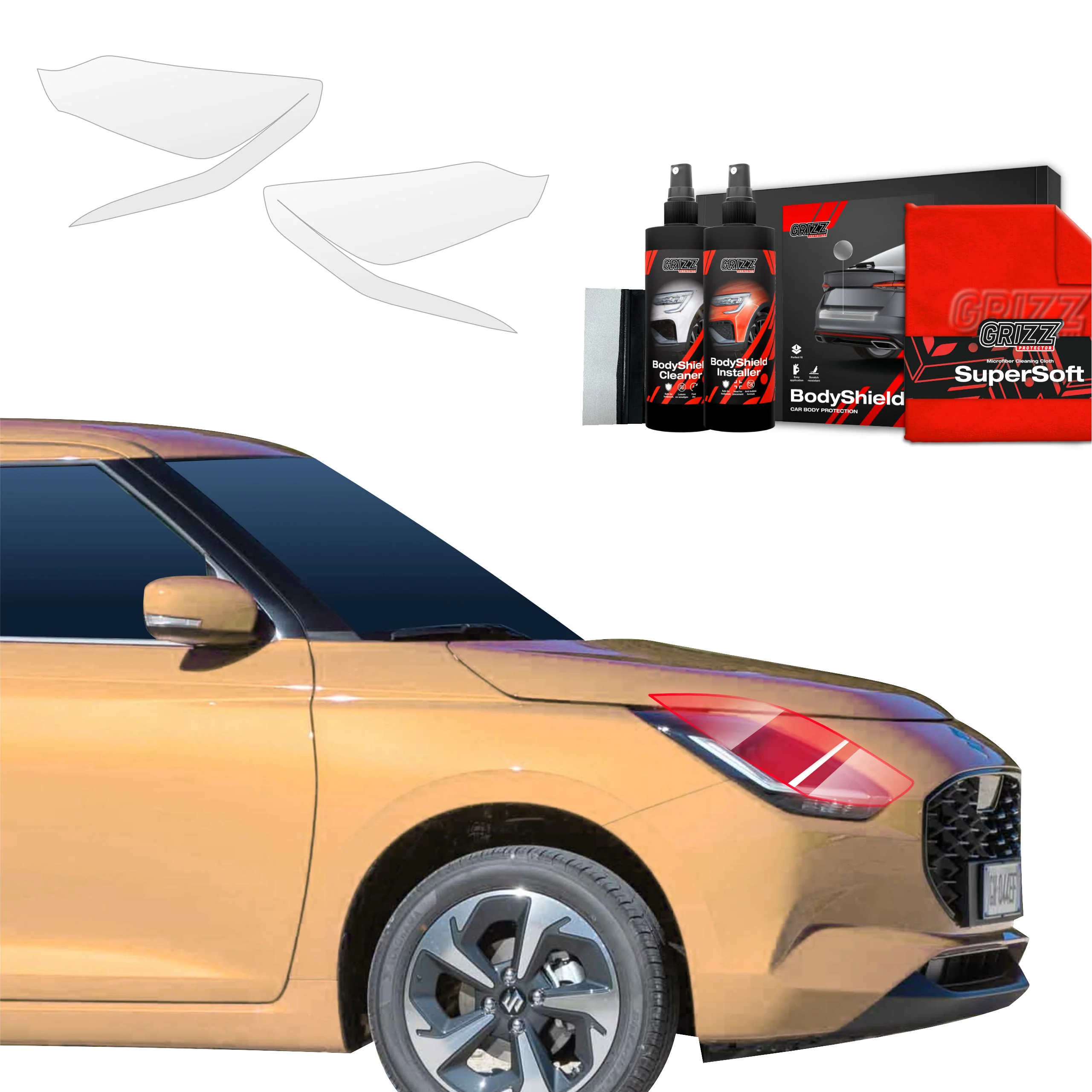 2in1 Schutzfolie Grizz Protector für Scheinwerfer - Suzuki Swift (2024-2025)