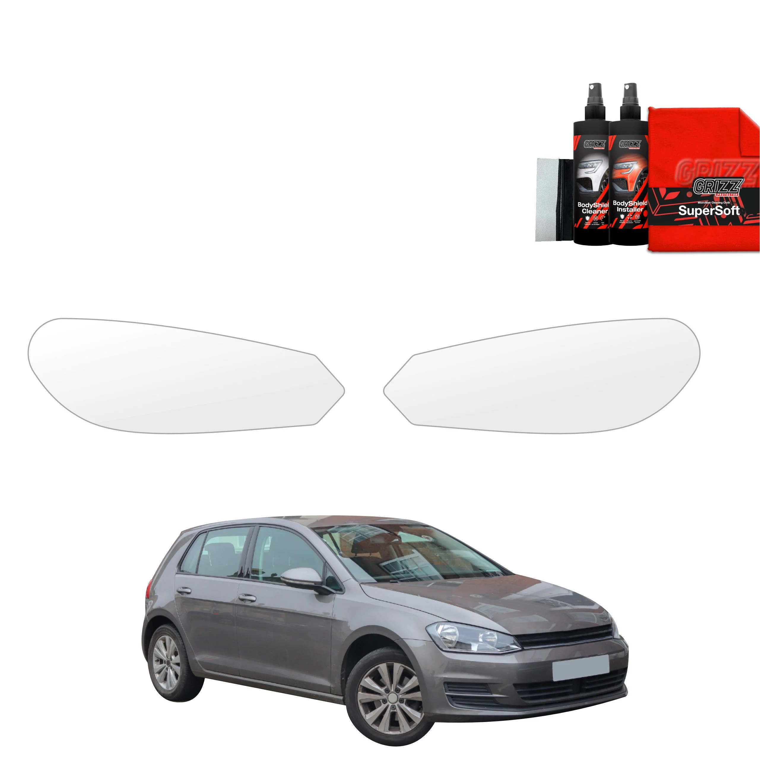 2in1 Schutzfolie Grizz Protector für Scheinwerfer - Volkswagen Golf 7 Hatchback 5D (2012-2020)