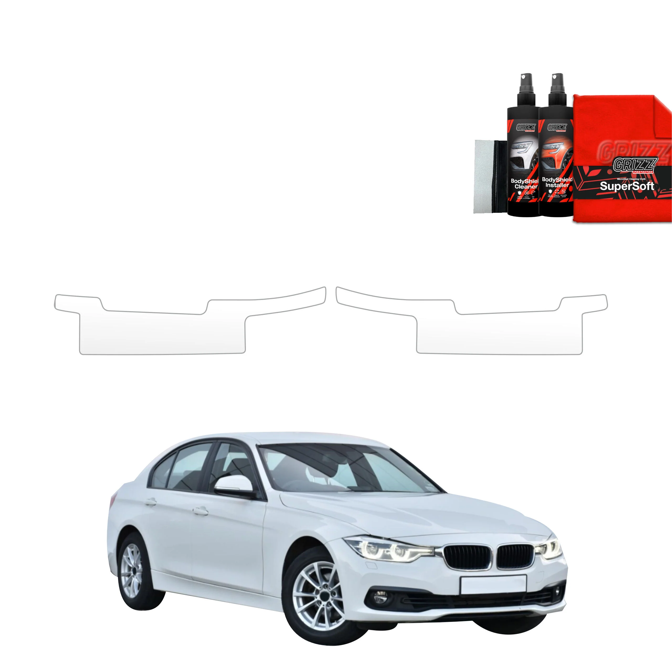 2in1 Schutzfolie Grizz Protector für Schweller - BMW 3 F30 Sedan LCI (2015-2018)