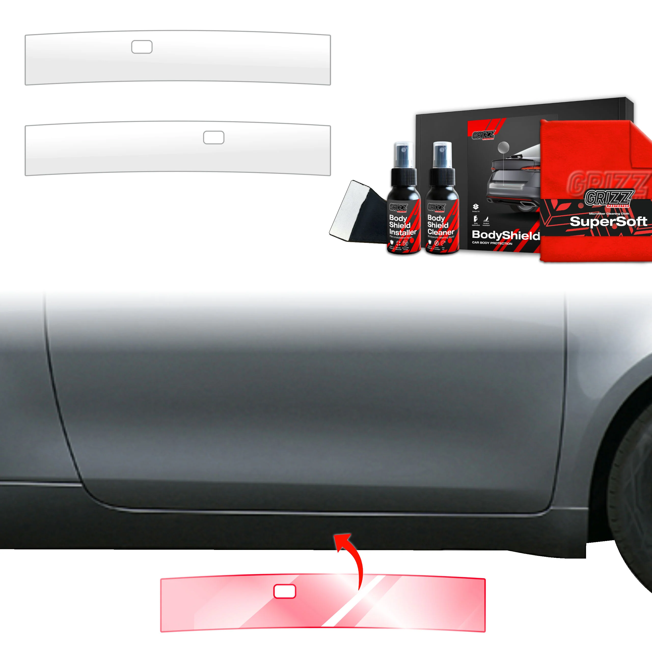 2in1 Schutzfolie Grizz Protector für Schweller - Fiat 500 (2016-2025)