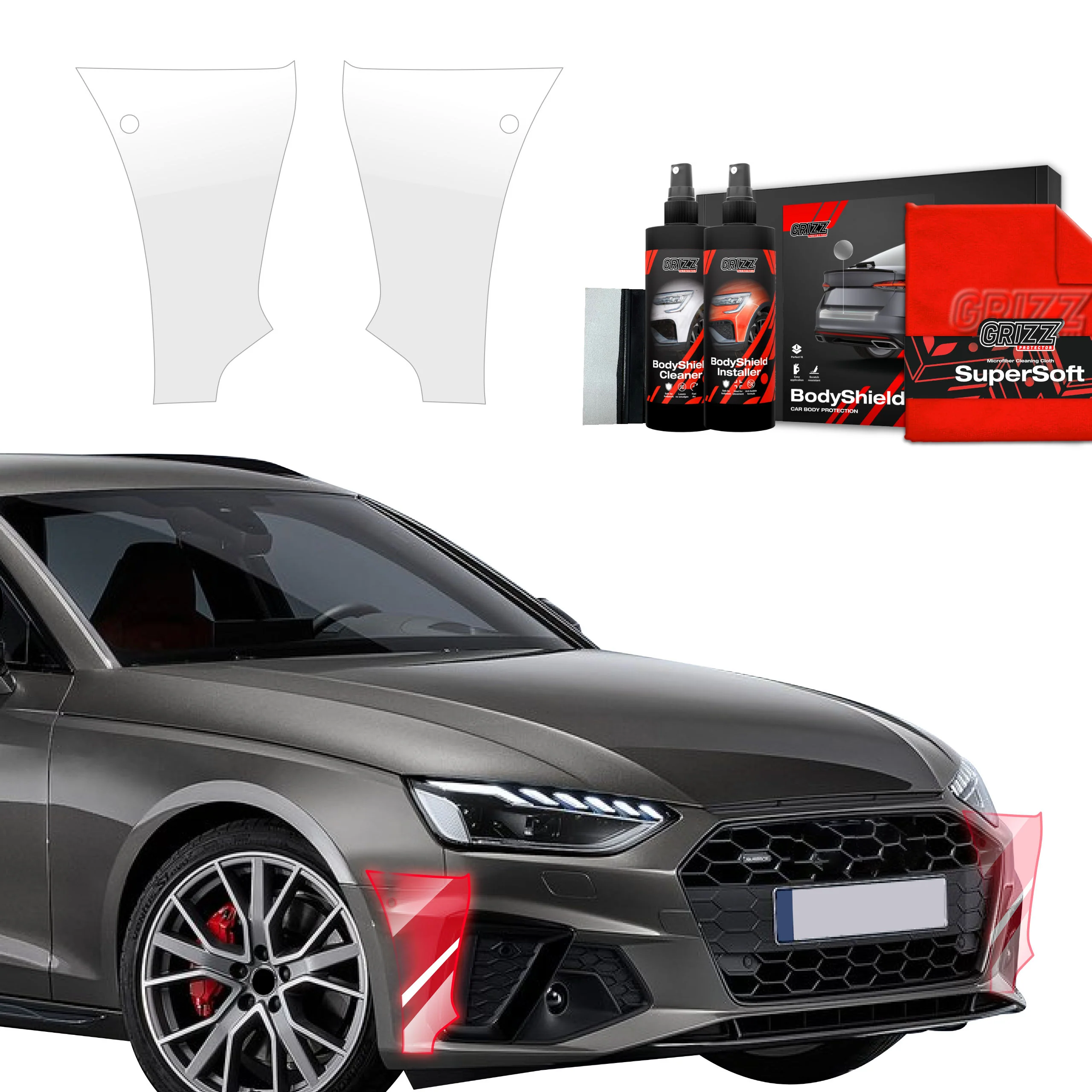 2in1 Schutzfolie Grizz Protector für Stoßstange - Audi A4 Avant (2019-2024)