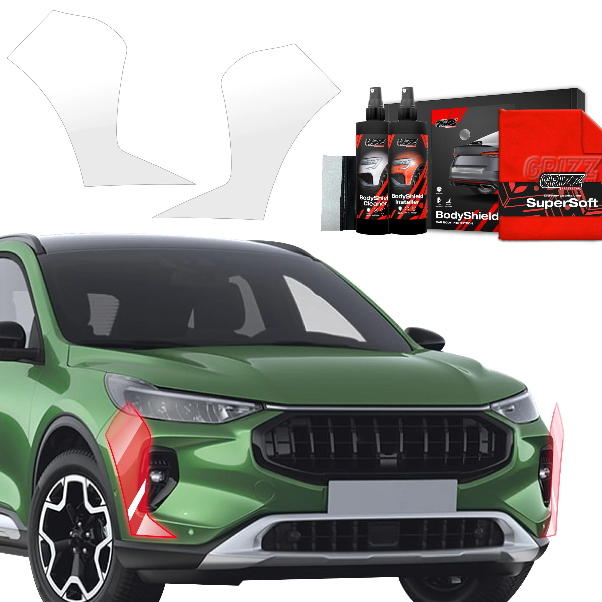 2in1 Schutzfolie Grizz Protector für Stoßstange - Ford Kuga Active Facelift (2024-2025)