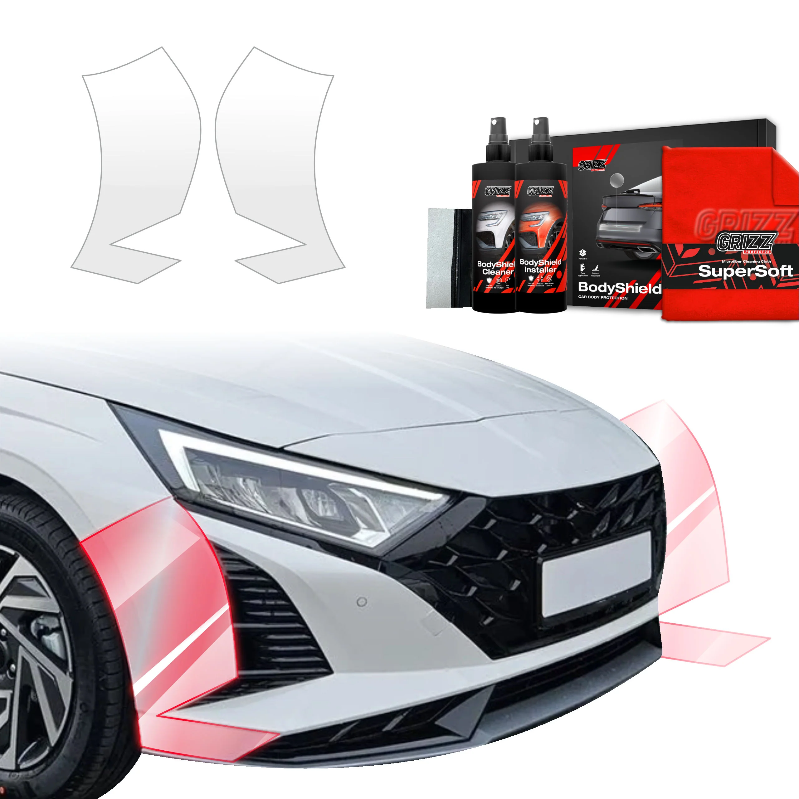 2in1 Schutzfolie Grizz Protector für Stoßstange - Hyundai i20 (2023-2025)
