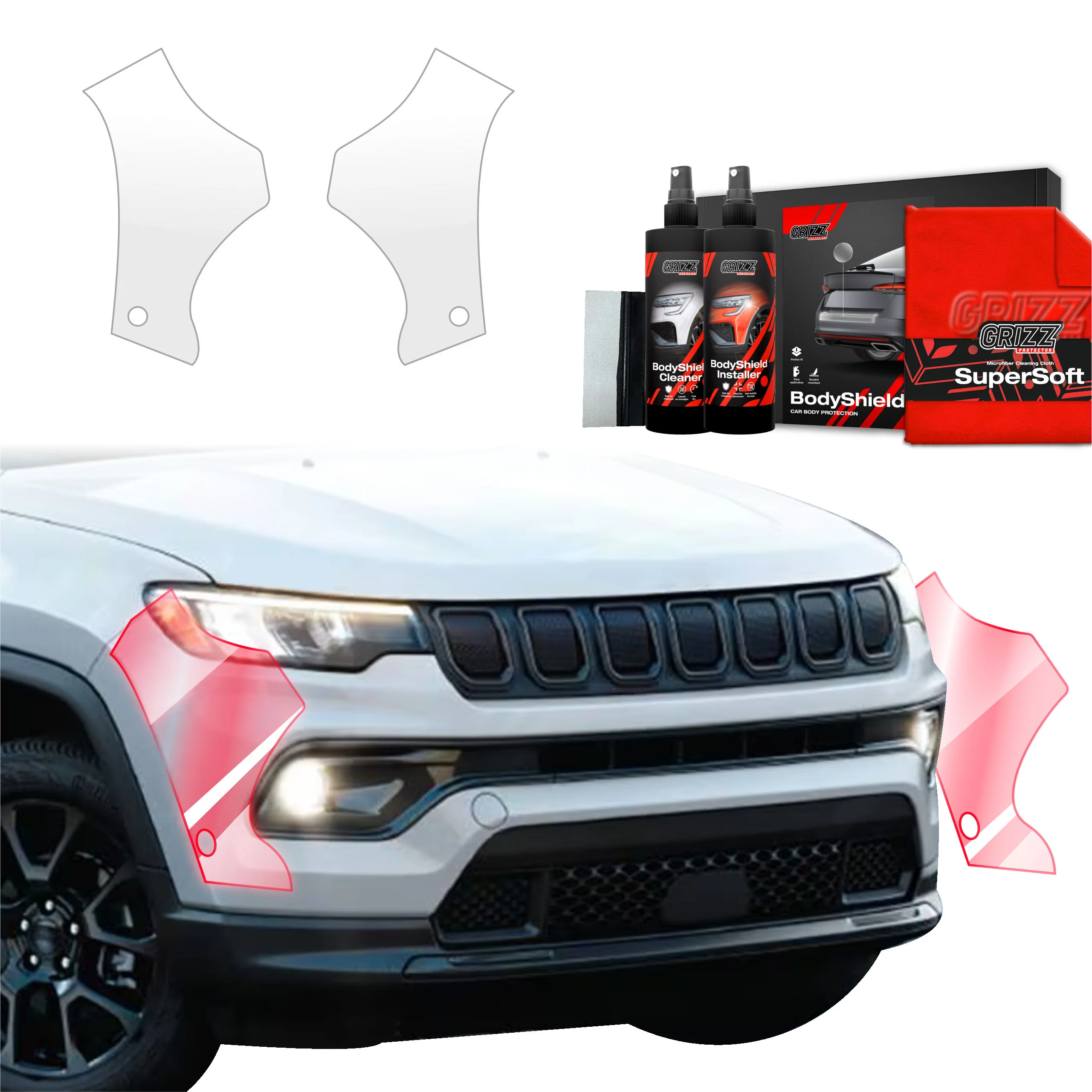 2in1 Schutzfolie Grizz Protector für Stoßstange - Jeep Compass (2020-2024)