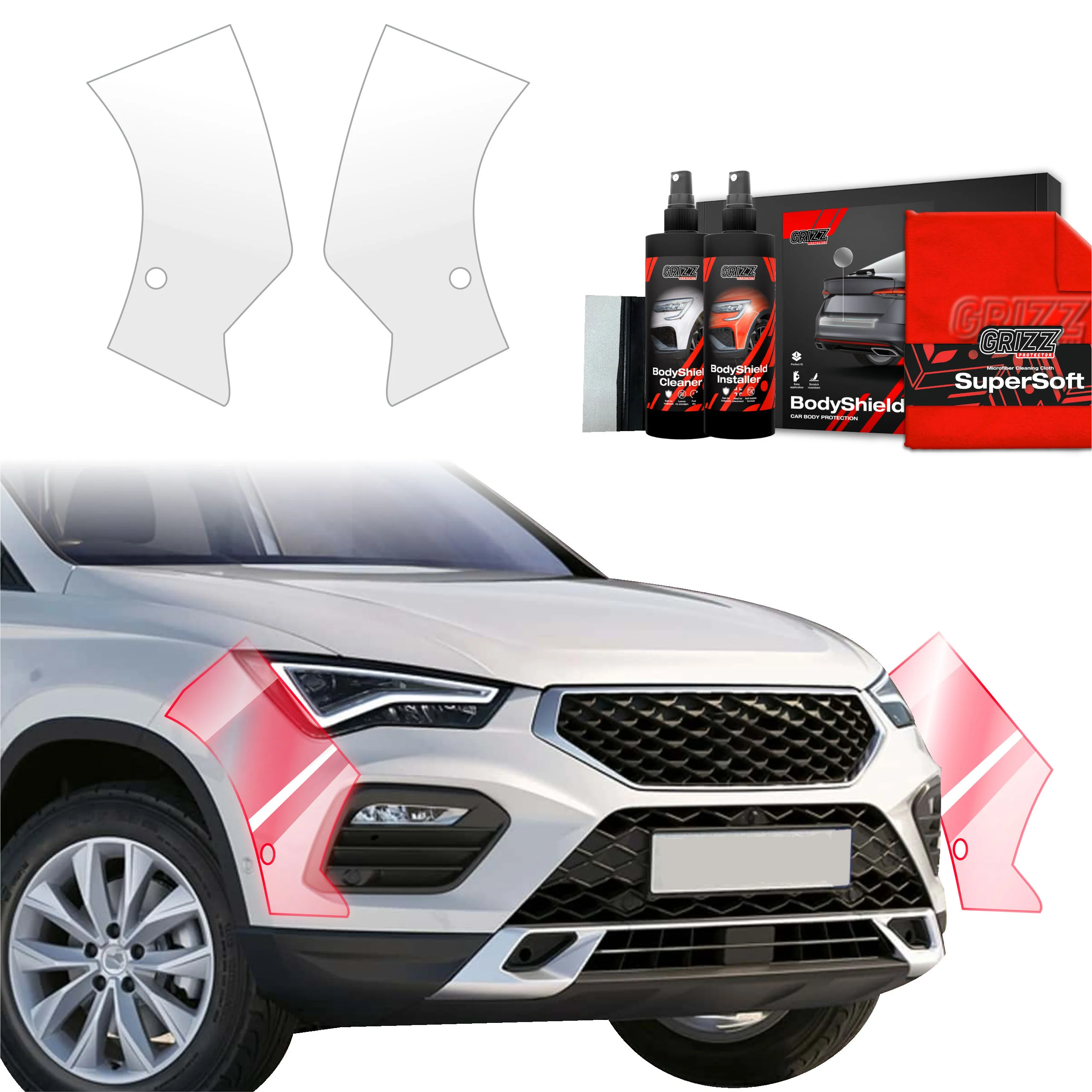 2in1 Schutzfolie Grizz Protector für Stoßstange - Seat Ateca (2020-2025)