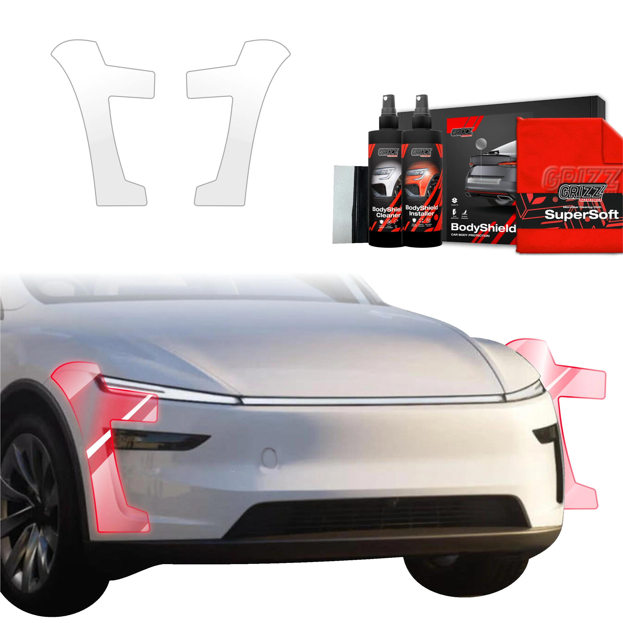 2in1 Schutzfolie Grizz Protector für Stoßstange - Tesla Model Y Juniper (2024-2025)