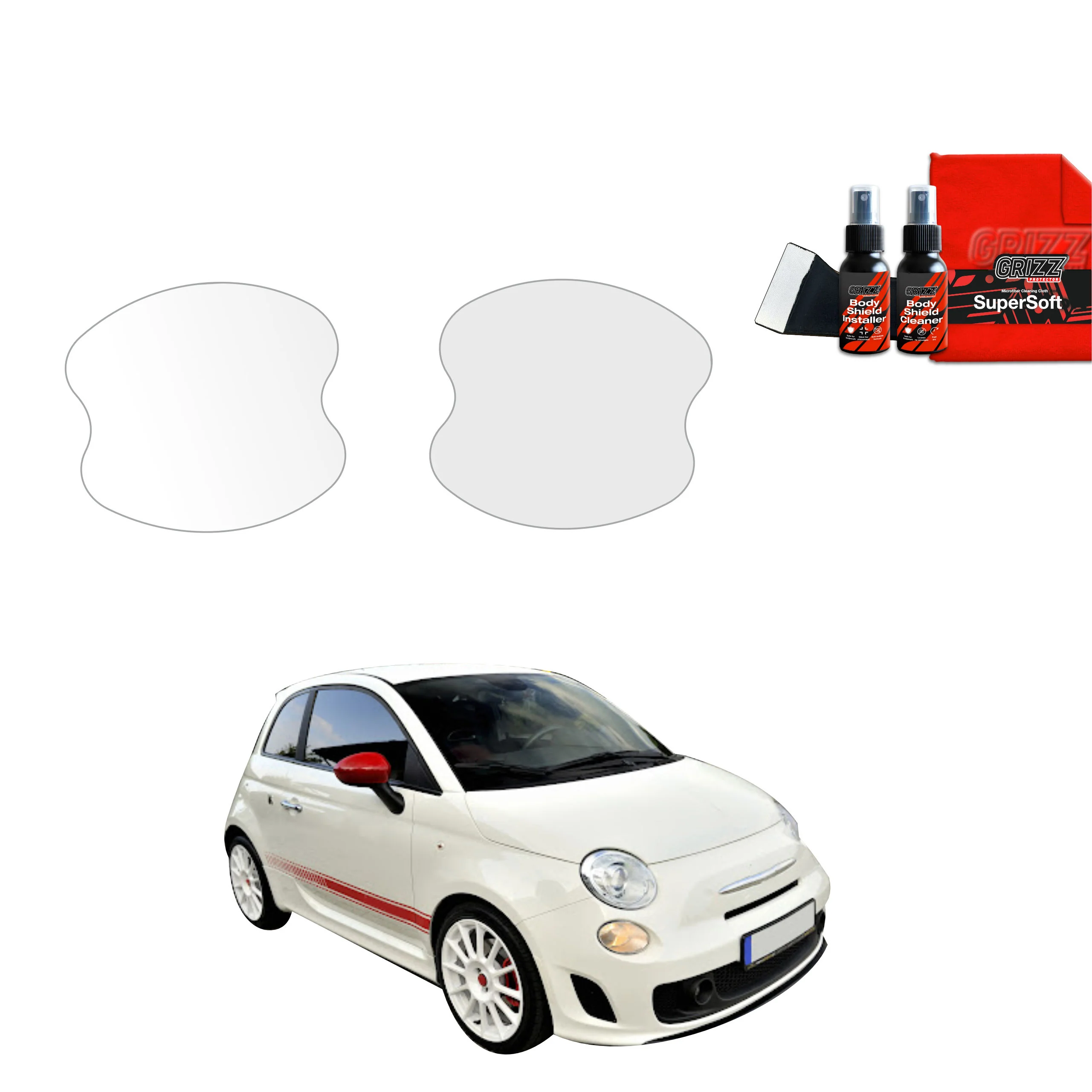 2in1 Schutzfolie Grizz Protector für Türgriffmulden - Abarth 500 (2016-2023)