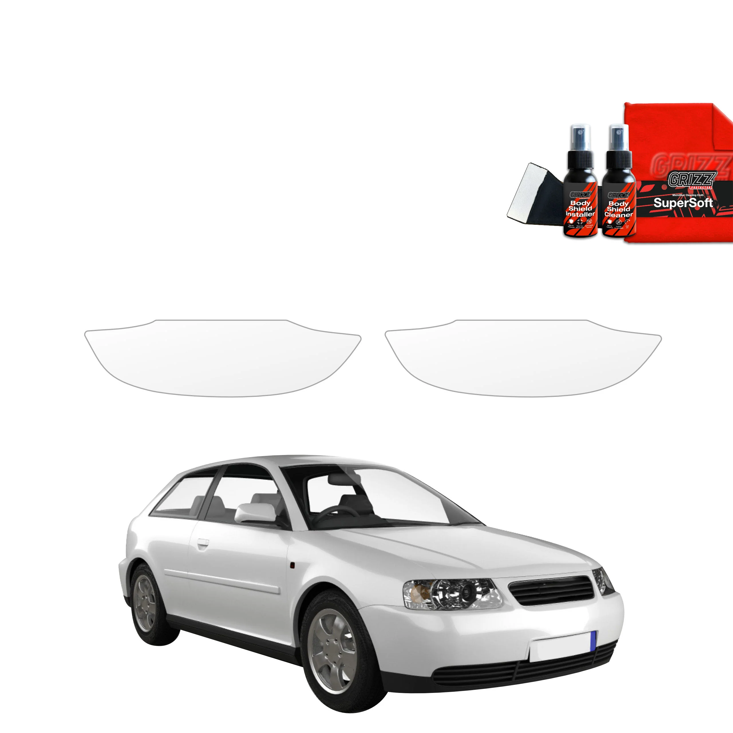 2in1 Schutzfolie Grizz Protector für Türgriffmulden - Audi A3 8L Hatchback 3D (1996-2003)