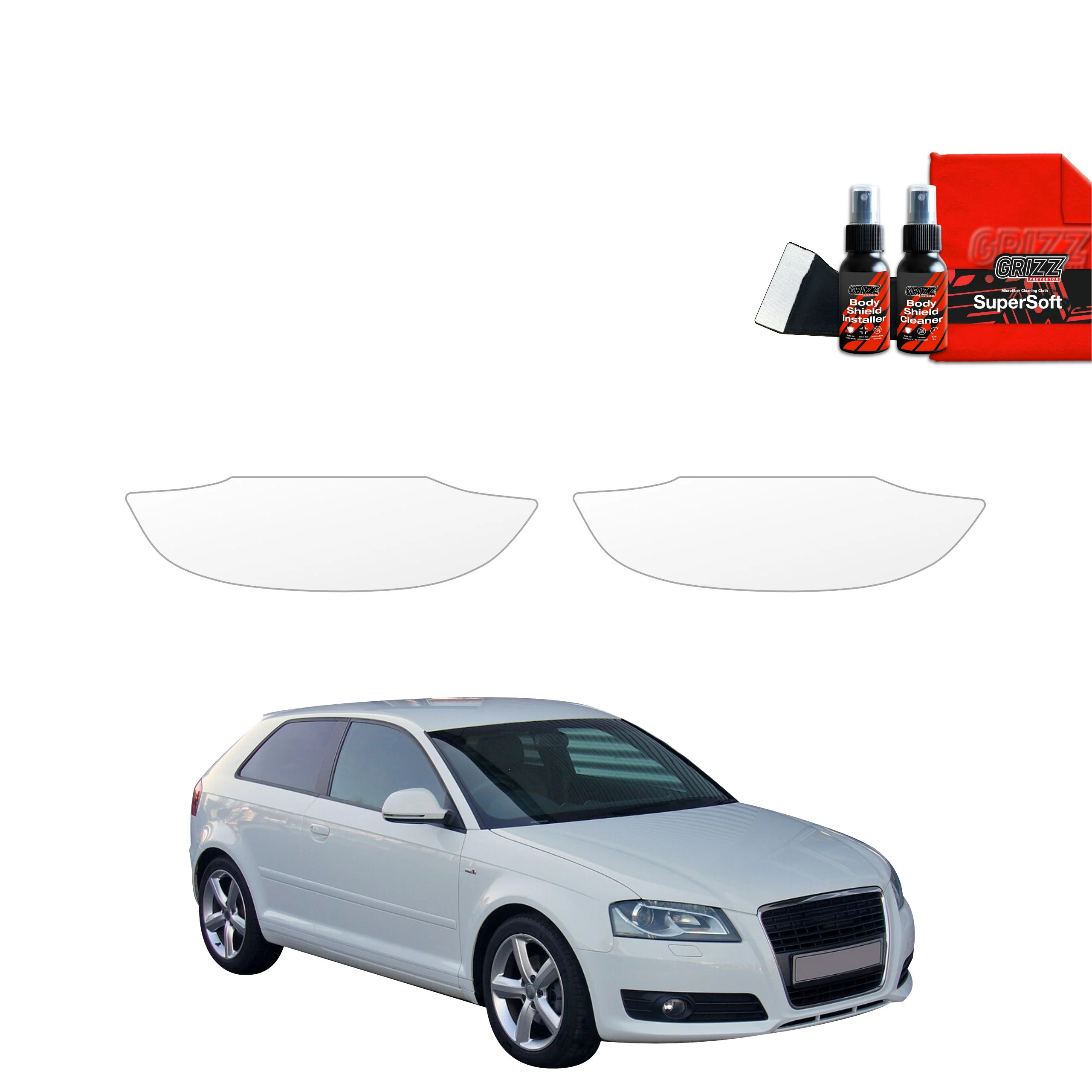 2in1 Schutzfolie Grizz Protector für Türgriffmulden - Audi A3 8P Hatchback 3D (2003-2008)