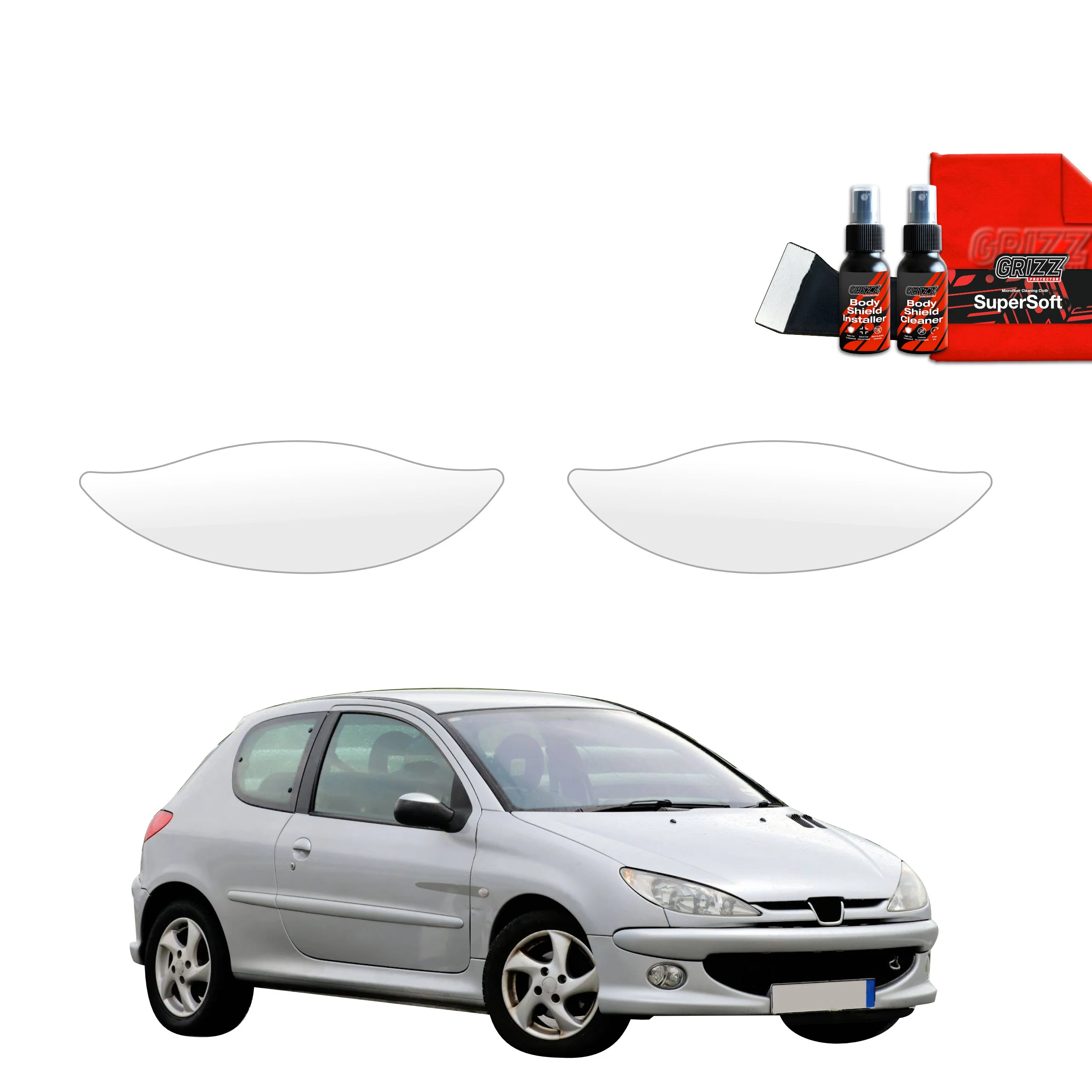 2in1 Schutzfolie Grizz Protector für Türgriffmulden - Peugeot 206 (1998-2009)