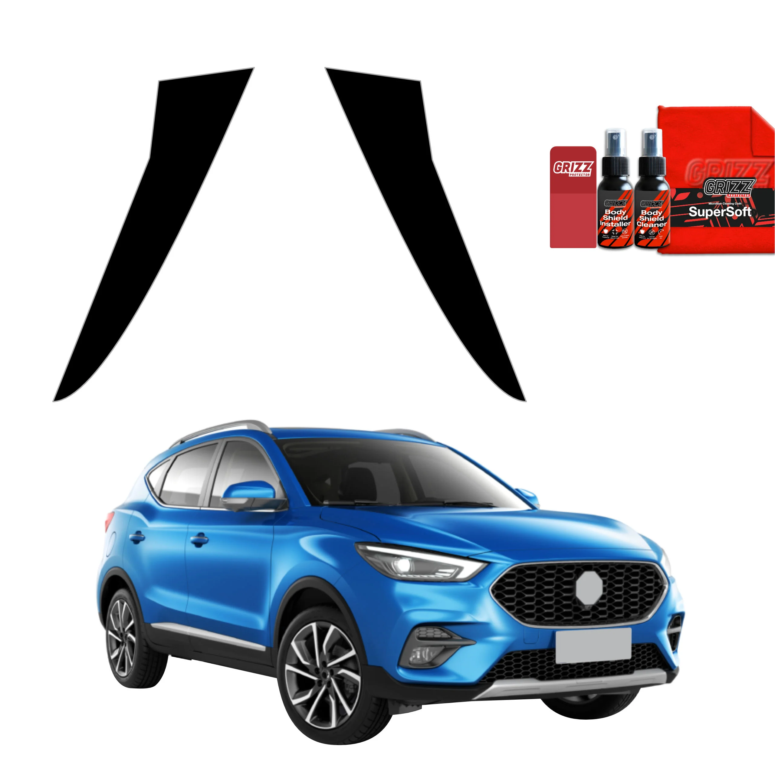 2in1 Schwarze Grizz Protector schutzfolie für C-Säule - MG ZS Classic (2019-2025)