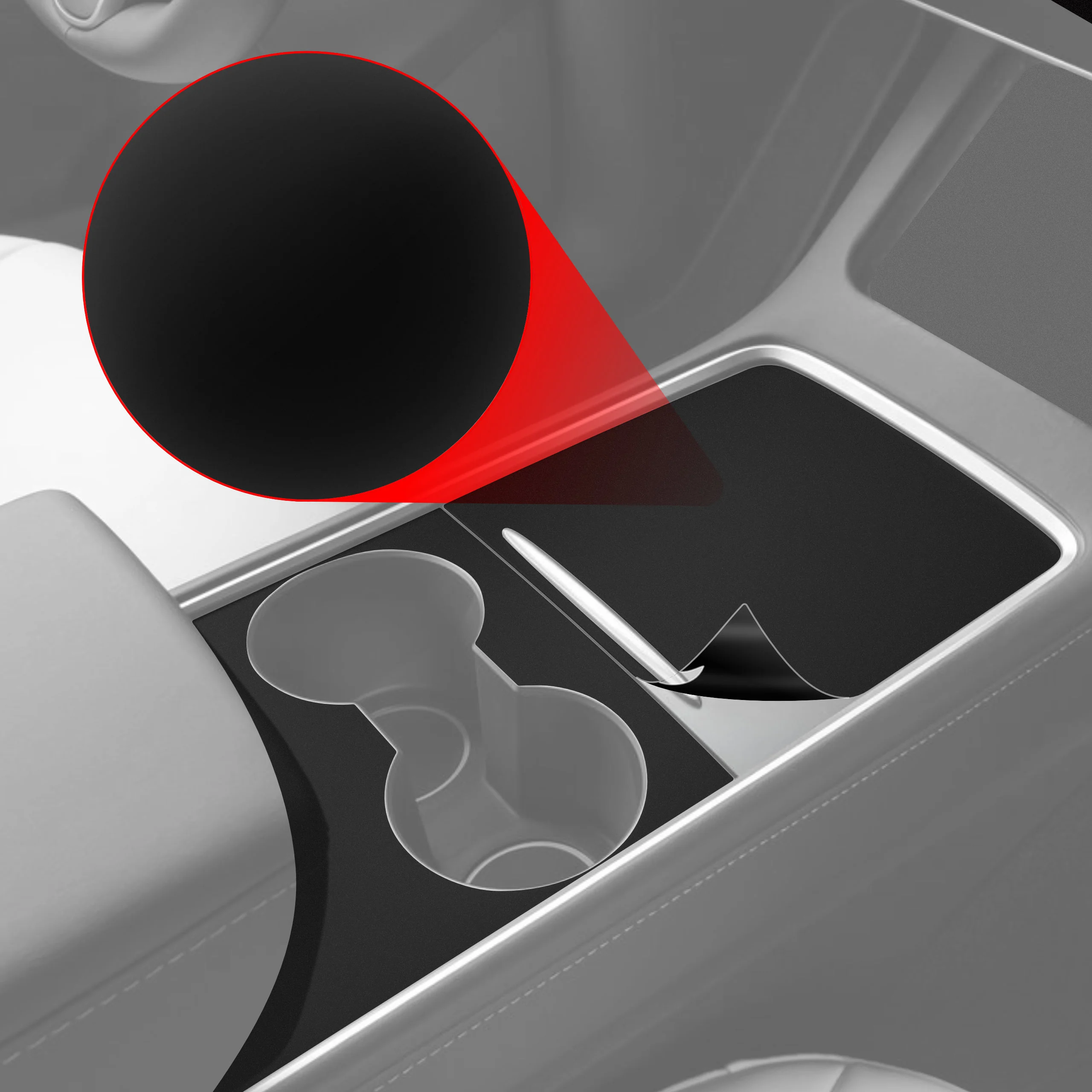 3in1 Schutzfolien Grizz Protector für Mittelkonsole - Volvo XC60 B5 Drive Mode (2020) Schwarz Matt Antifingerprint - Image 2