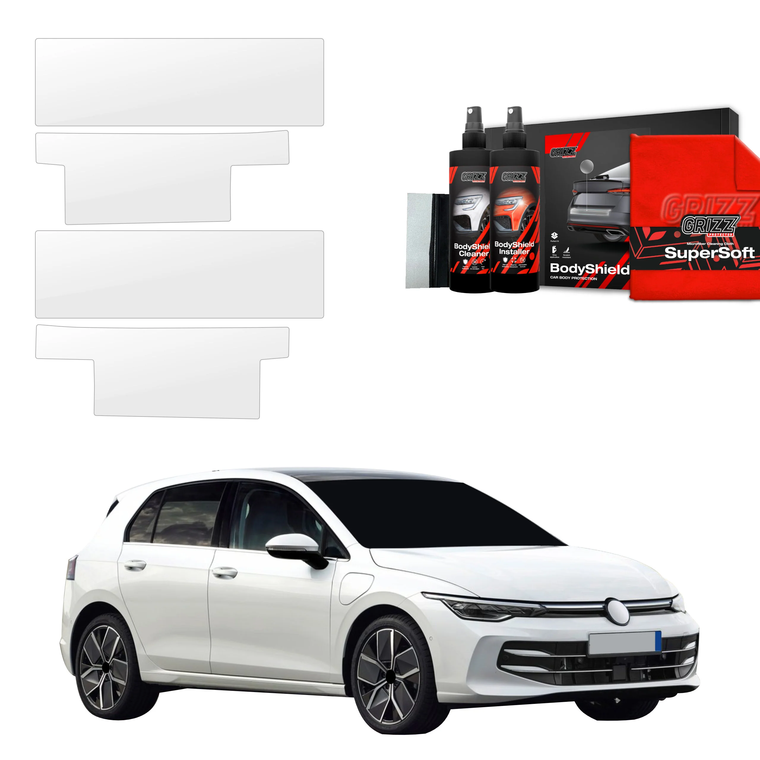4in1 Schutzfolie Grizz Protector für alle Schweller - Volkswagen VW Golf 8 Hatchback (2024-2025)