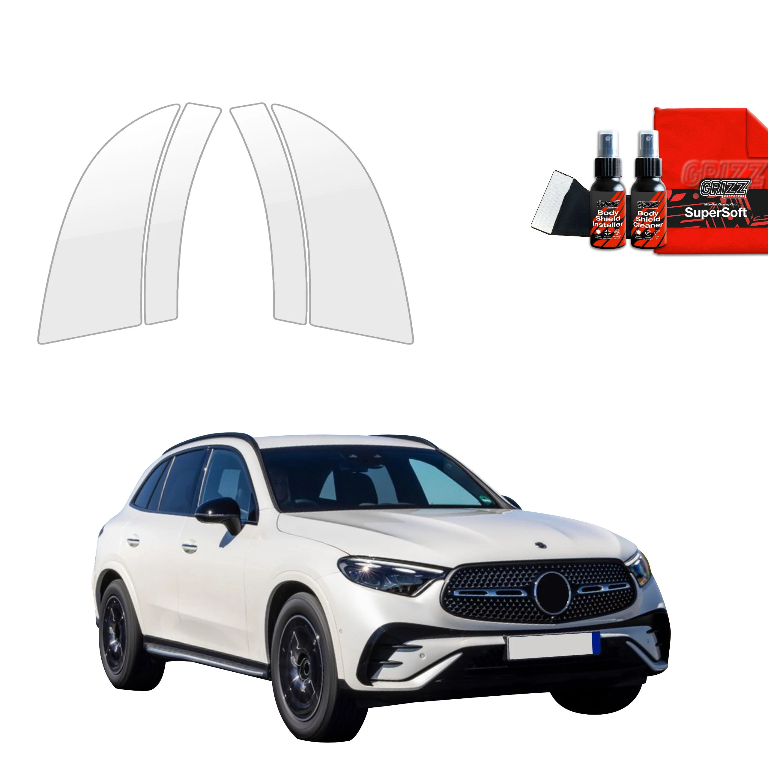 4in1 Schutzfolie Grizz Protector für hinteren & vorderen Seitenschwelle - Mercedes-Benz GLC C254 (2023-2025)