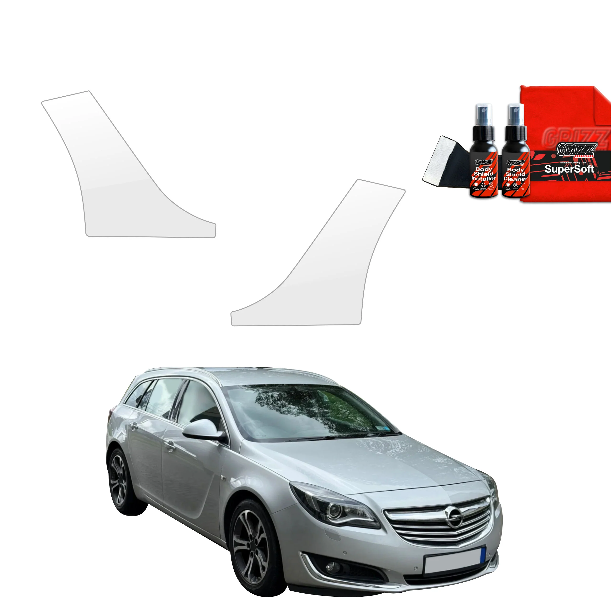 4in1 Schutzfolie Grizz Protector für hinteren & vorderen Seitenschwelle - Opel Insignia Kombi Facelifting (2013-2017)