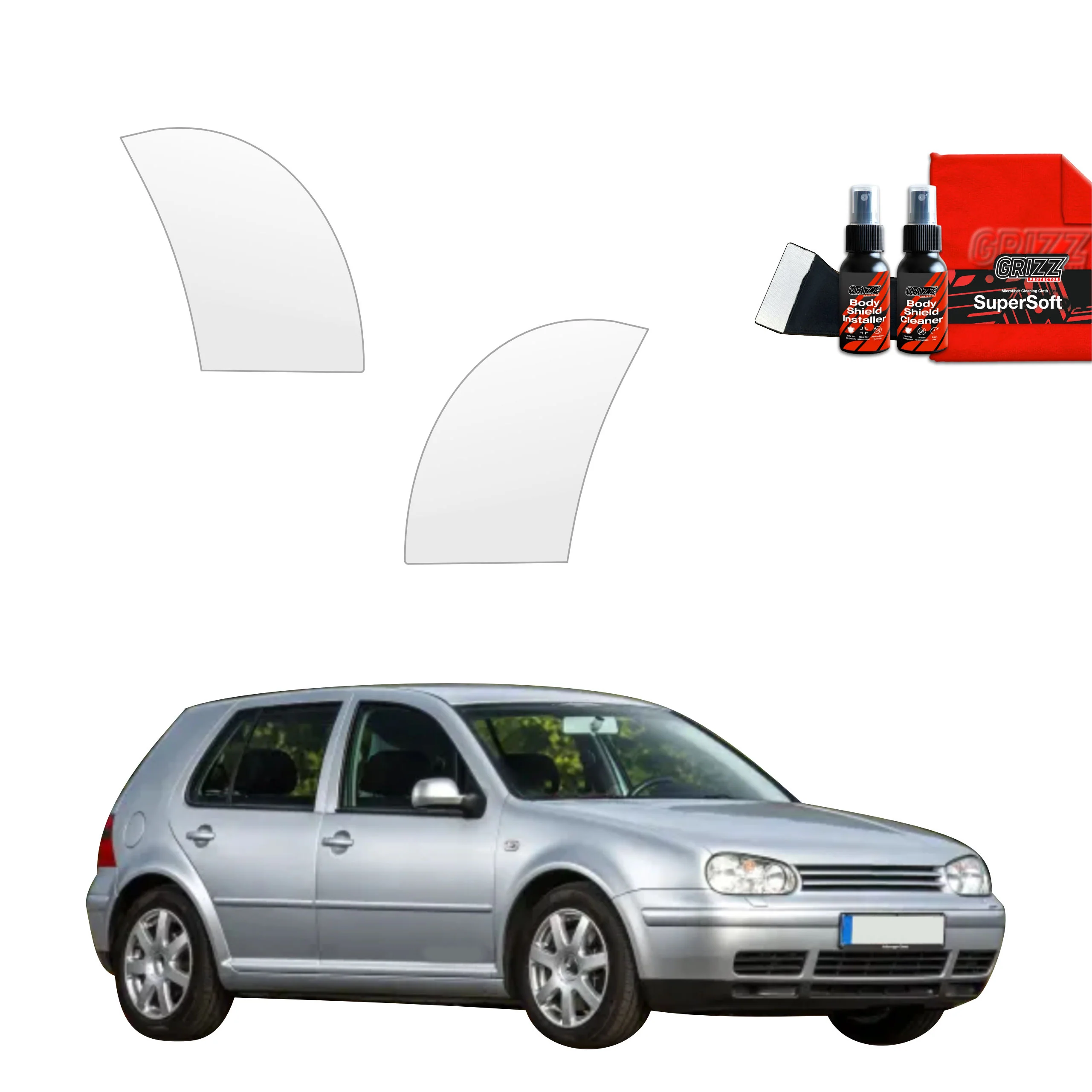 4in1 Schutzfolie Grizz Protector für hinteren & vorderen Seitenschwelle - Volkswagen Golf 4 Hatchback 5D (1997-2003)