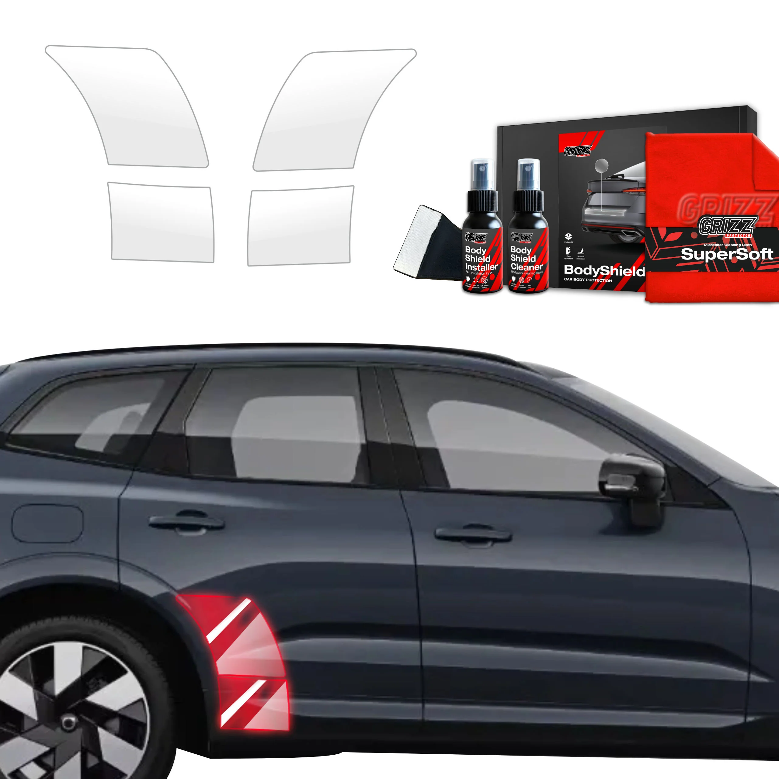 4in1 Schutzfolie Grizz Protector für hinteren & vorderen Seitenschwelle - Volvo XC60 2 (2022-2025)