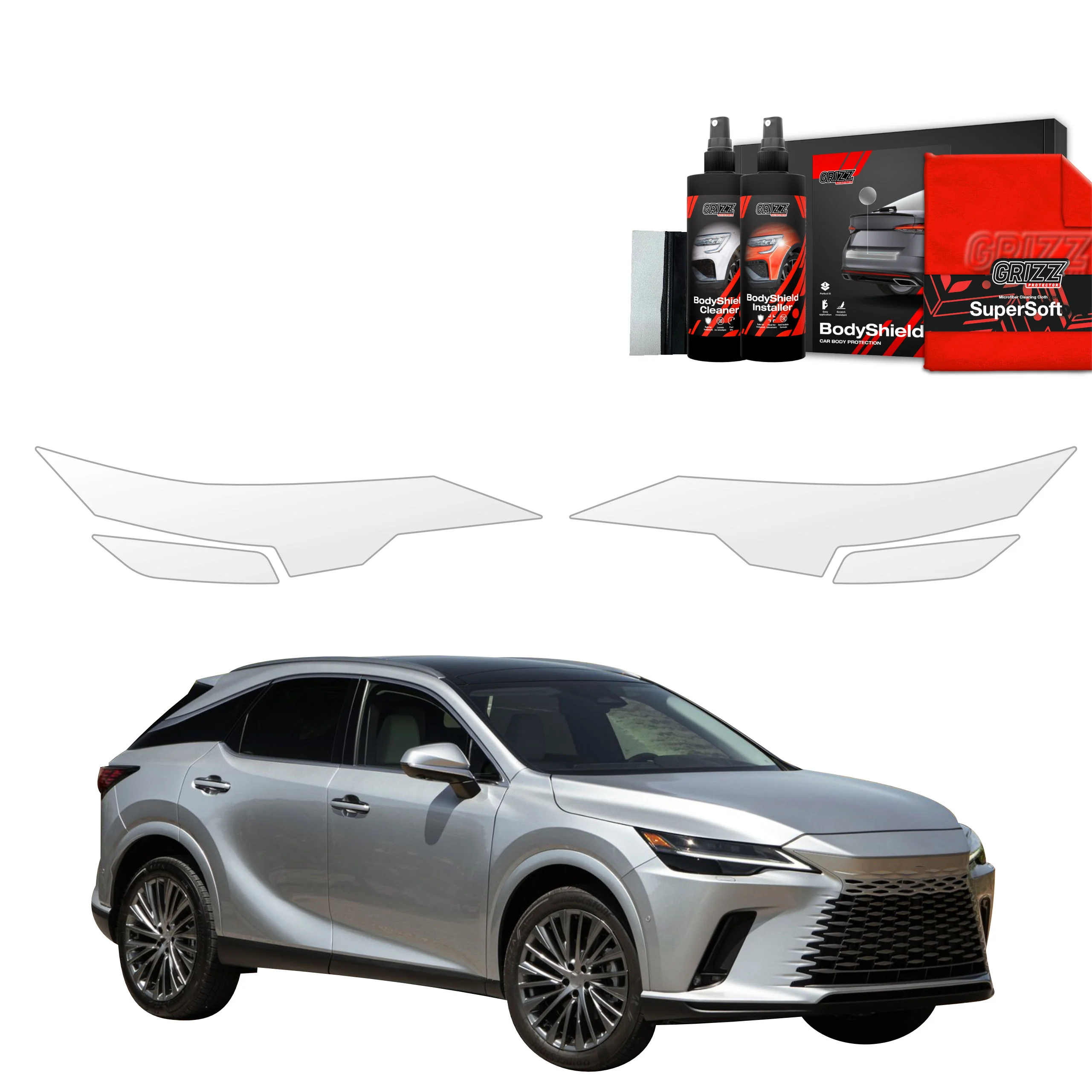4in1 Schutzfolie Grizz Protector für Scheinwerfer - Lexus RX 350h (2022-2025)