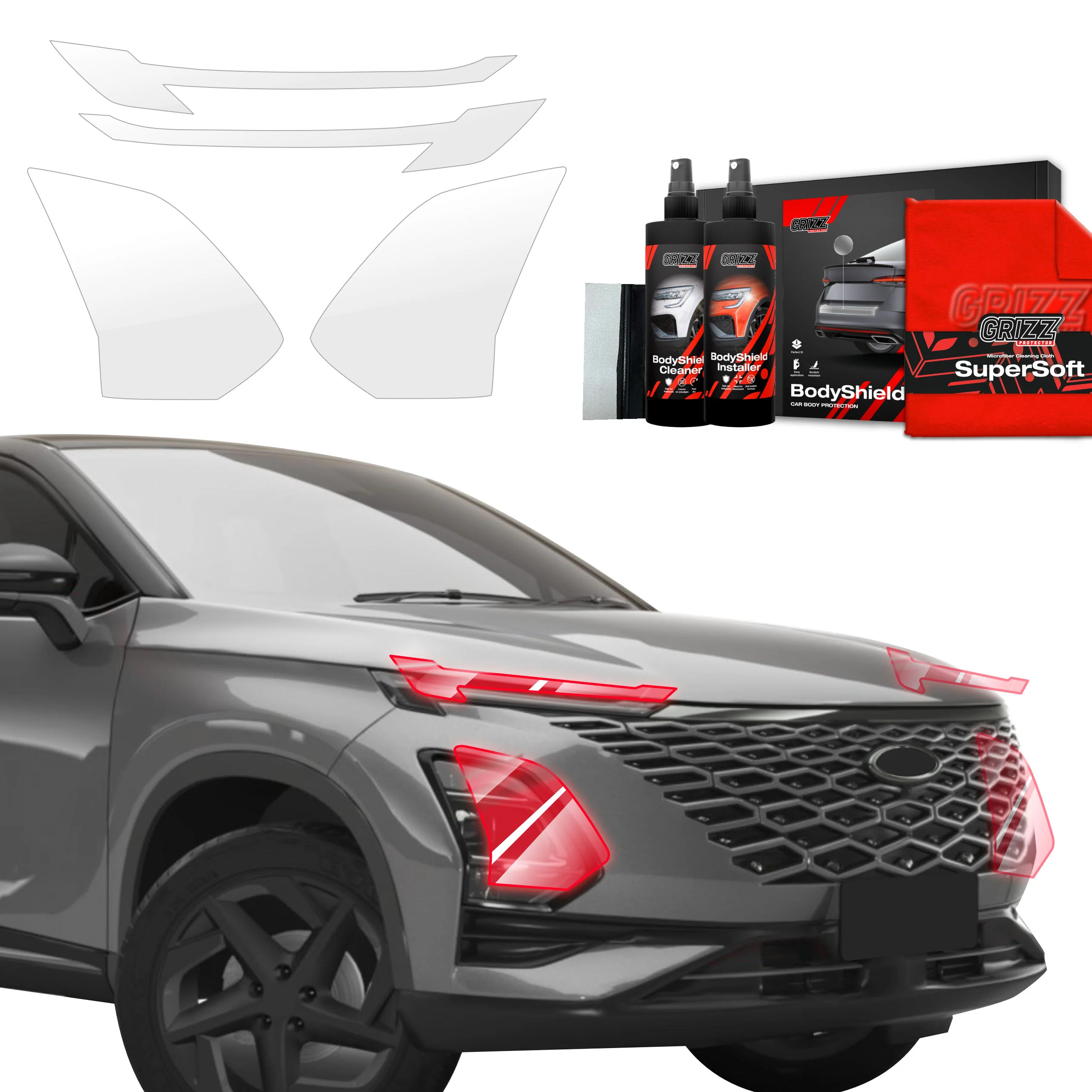 4in1 Schutzfolie Grizz Protector für Scheinwerfer - OMODA 5 Facelift (2024-2025)