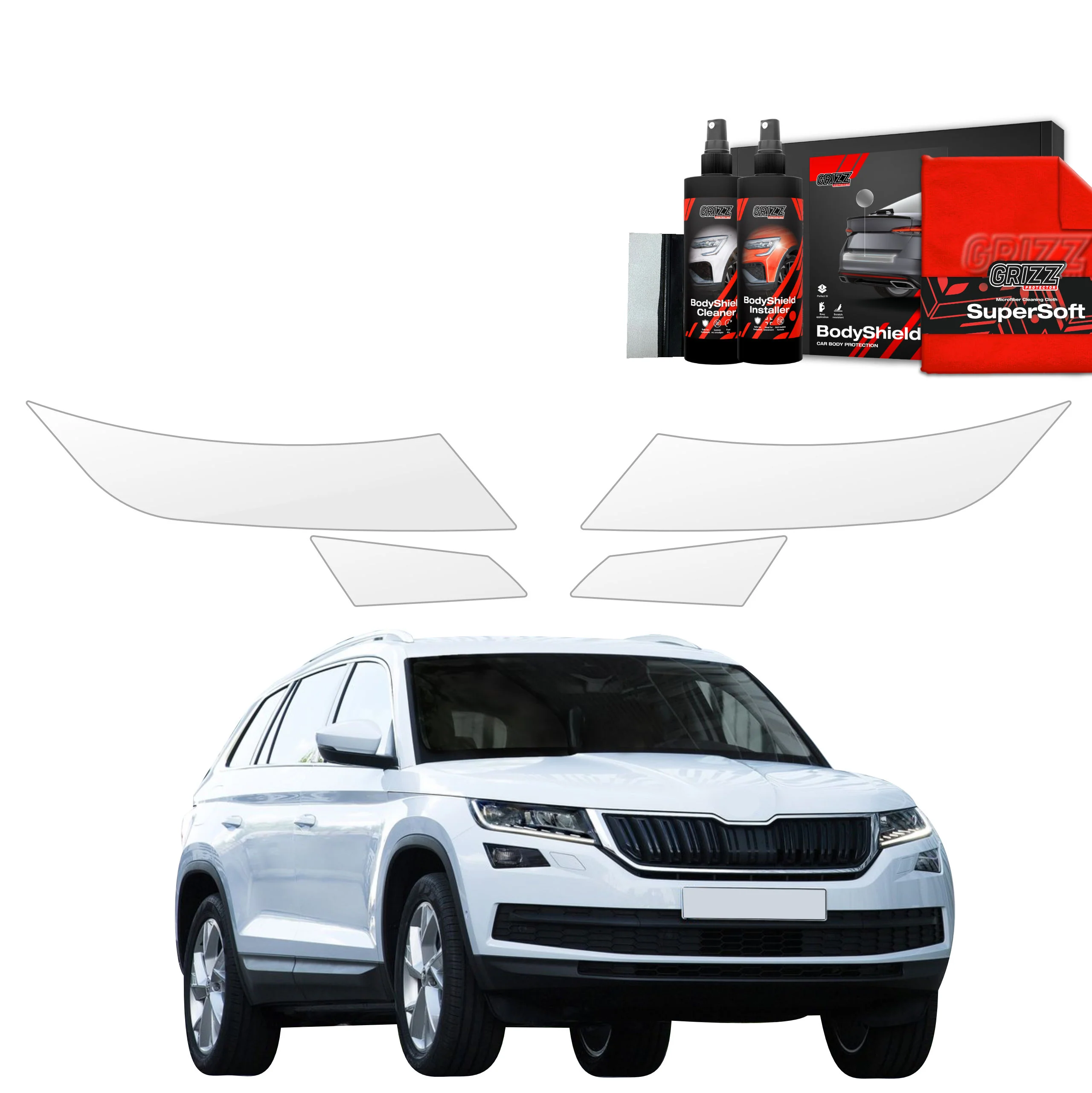 4in1 Schutzfolie Grizz Protector für Scheinwerfer - Skoda Kodiaq (2016- 2021)
