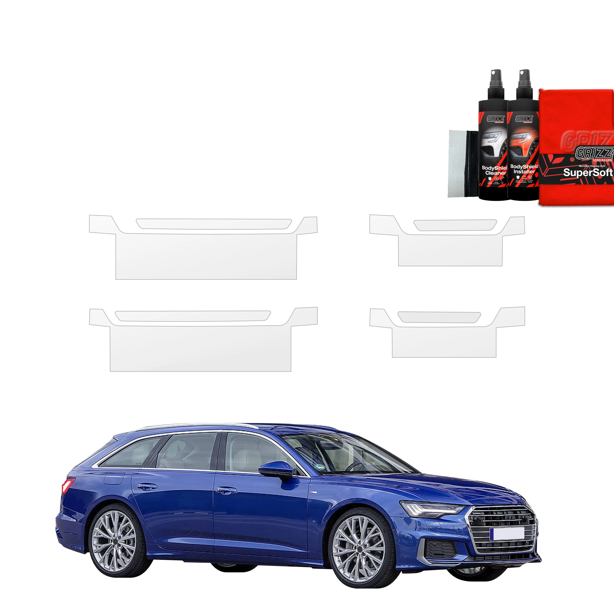 4in1 Schutzfolie Grizz Protector für Schweller - Audi A6 C8 Kombi (2018-2023)
