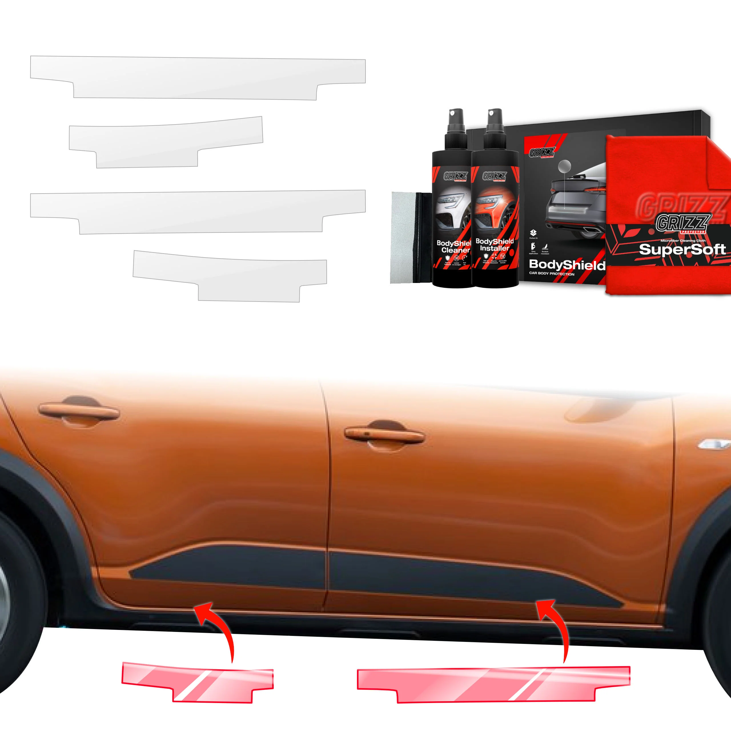 4in1 Schutzfolie Grizz Protector für Schweller - Dacia Sandero (2020-2025)