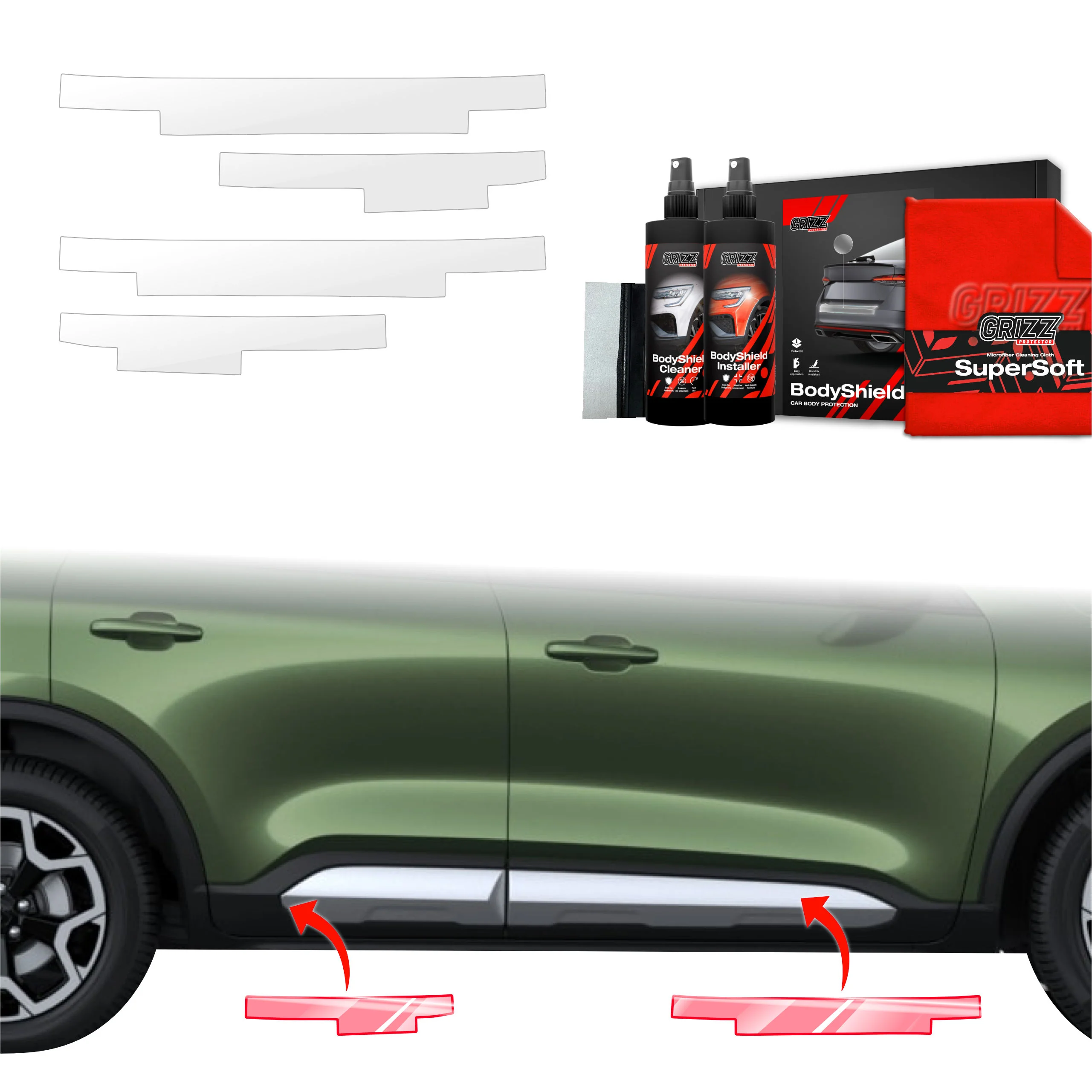 4in1 Schutzfolie Grizz Protector für Schweller - Ford Kuga Titanium Facelift (2024-2025)