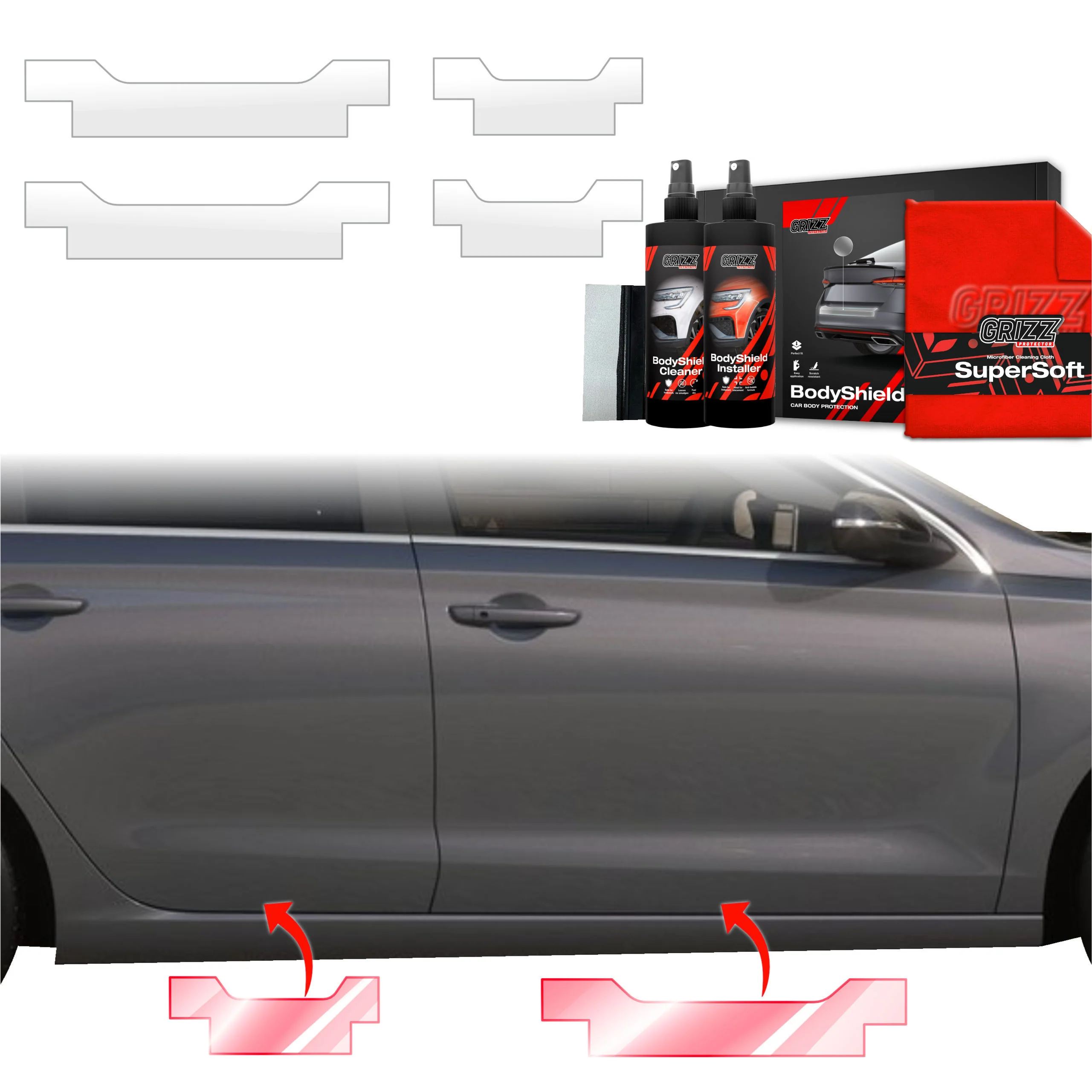 4in1 Schutzfolie Grizz Protector für Schweller - Hyundai i30 Hatchback (2020-2025)