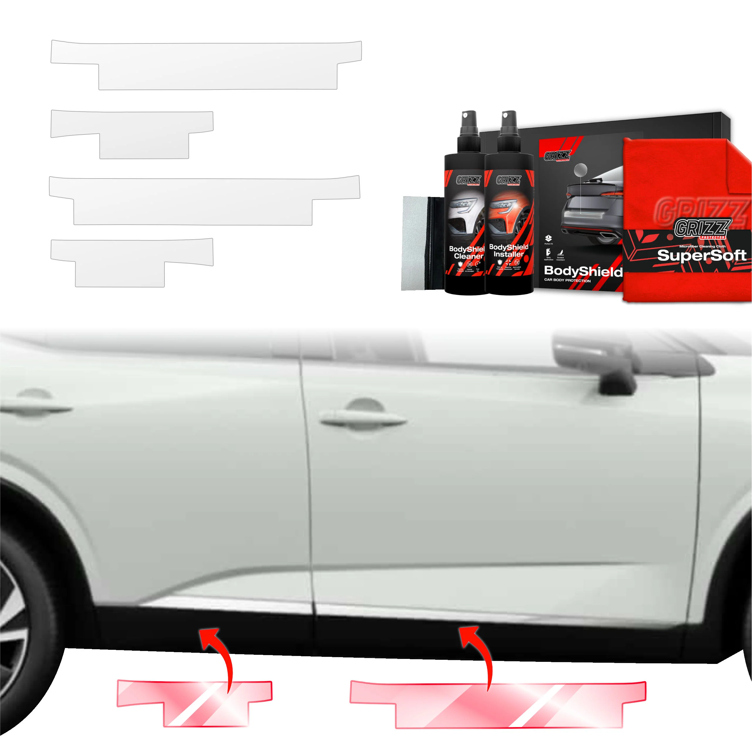 4in1 Schutzfolie Grizz Protector für Schweller - Nissan Qashqai 3 Facelift (2024-2025)