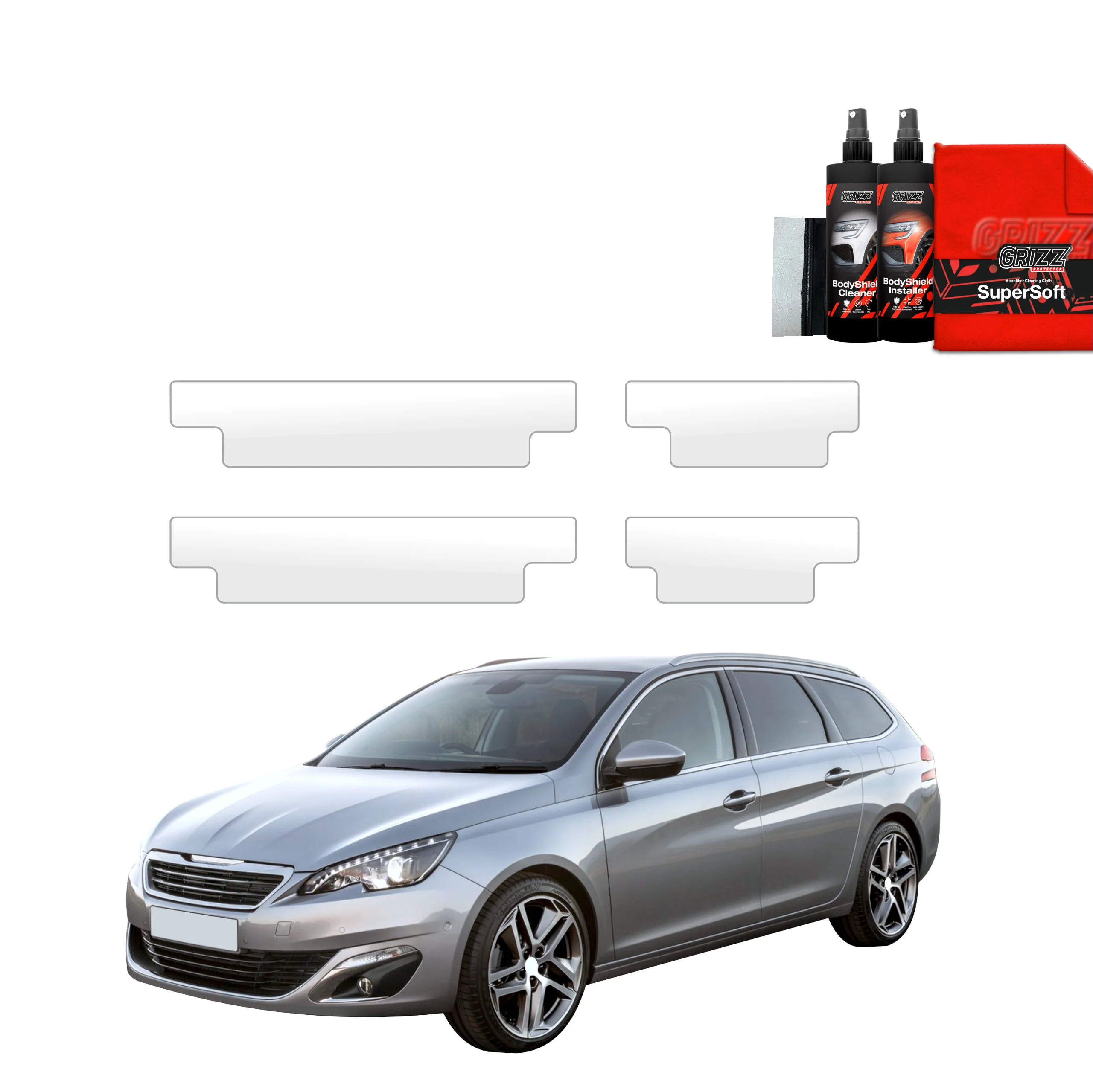 4in1 Schutzfolie Grizz Protector für Schweller - Peugeot 308 Kombi (2013-2021)