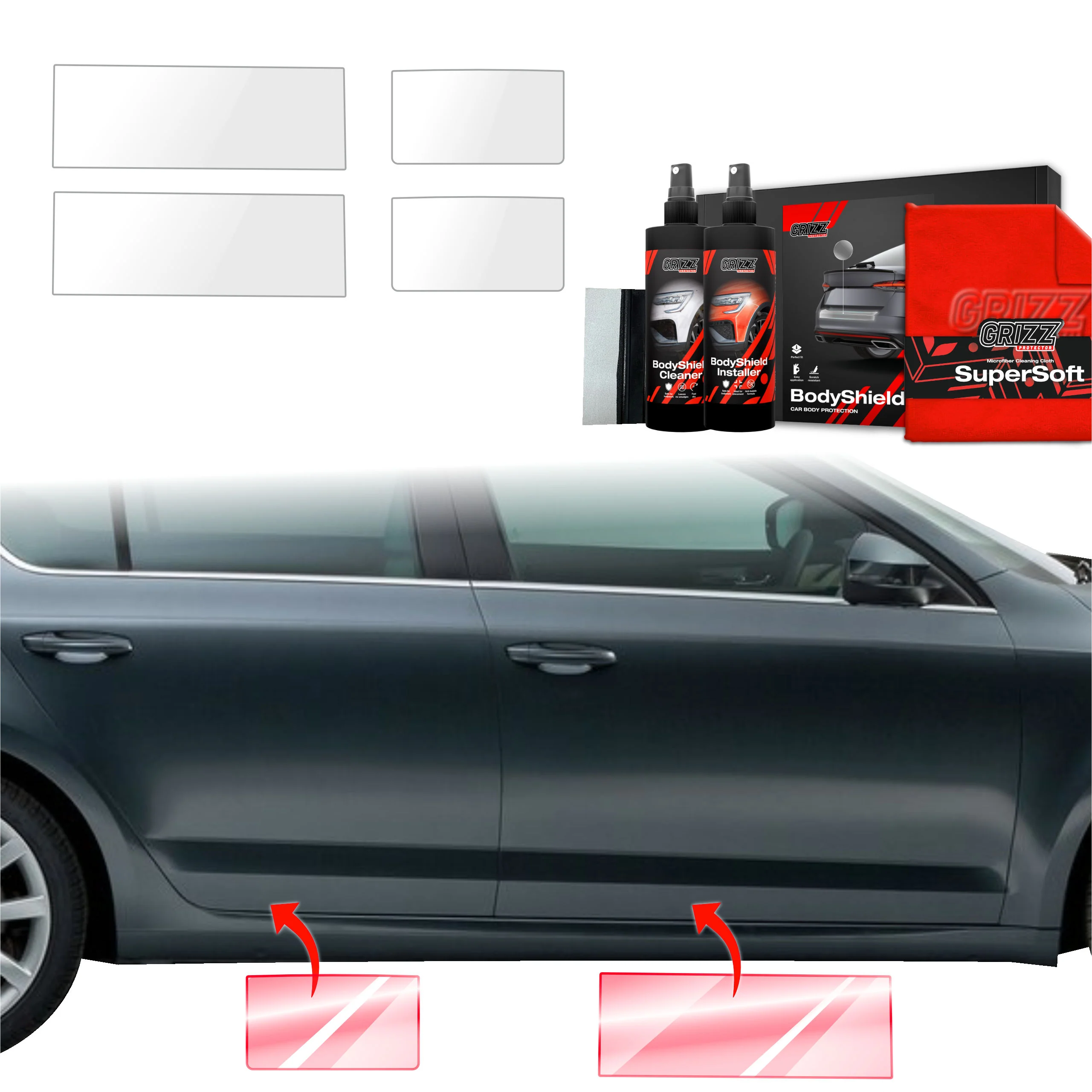 4in1 Schutzfolie Grizz Protector für Schweller - Skoda Octavia 3 (2017-2020)