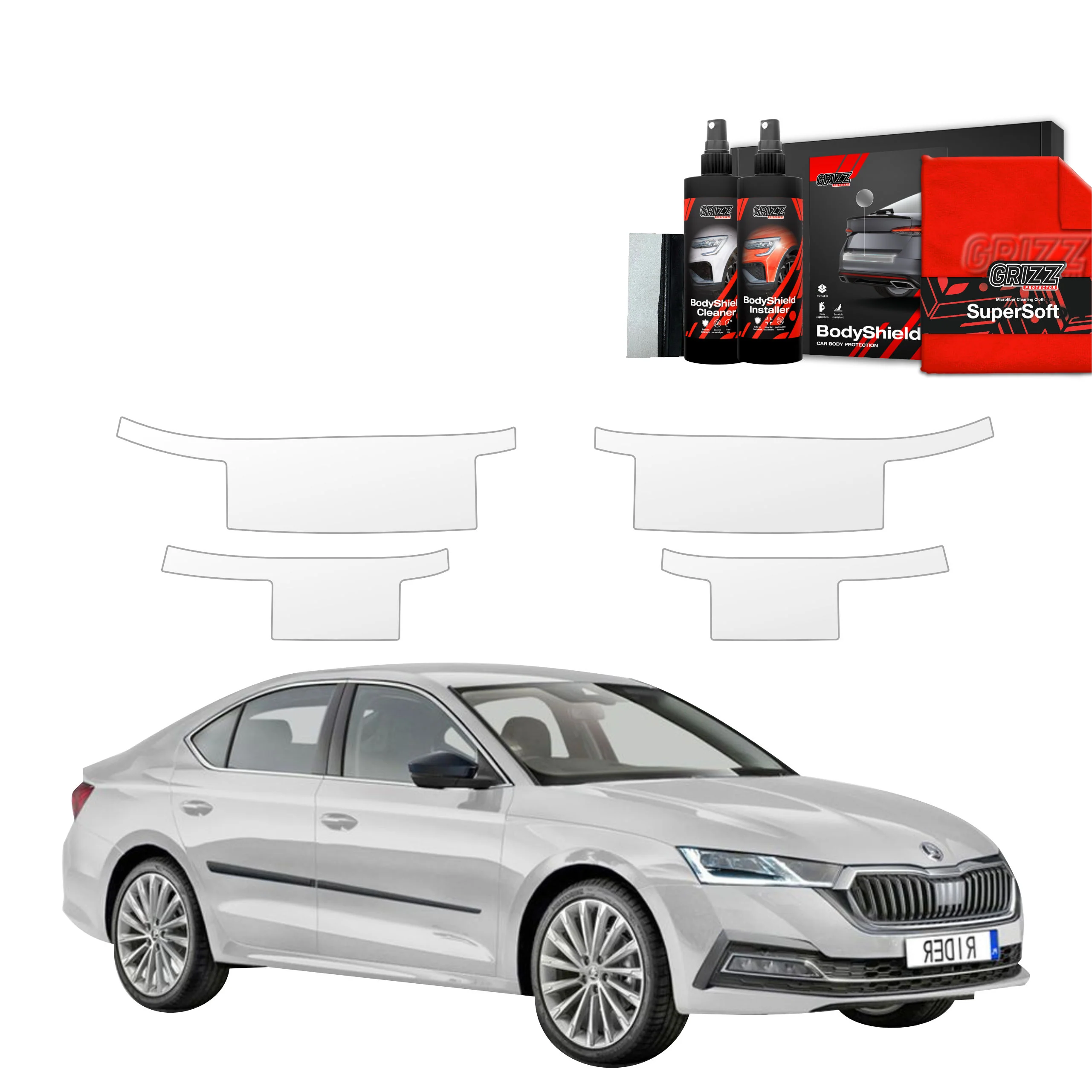 4in1 Schutzfolie Grizz Protector für Schweller - Skoda Octavia 4 Hatchback (2019-2024)