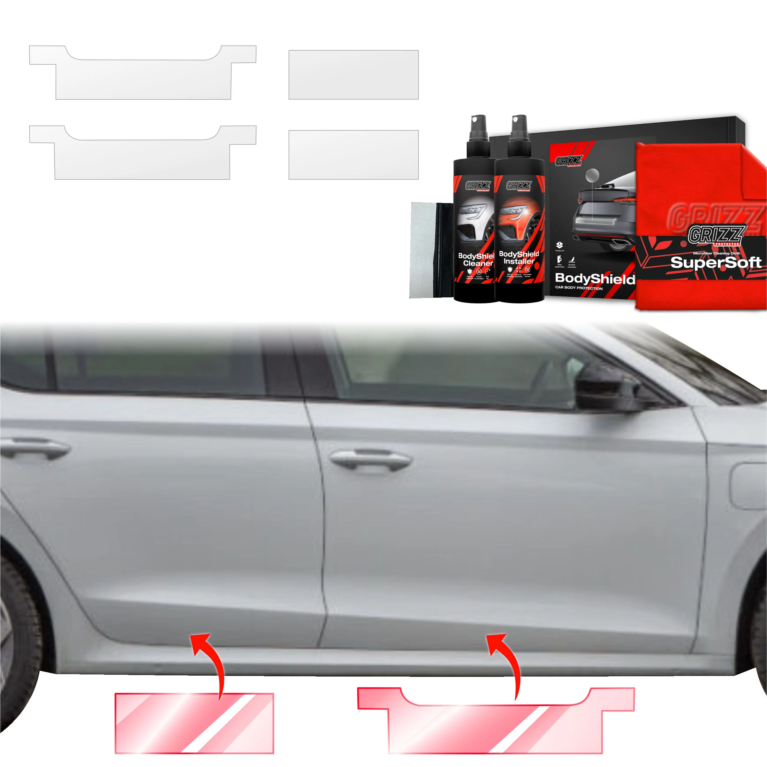 4in1 Schutzfolie Grizz Protector für Schweller - Skoda Octavia 4 Hatchback Facelifting (2024-2025)
