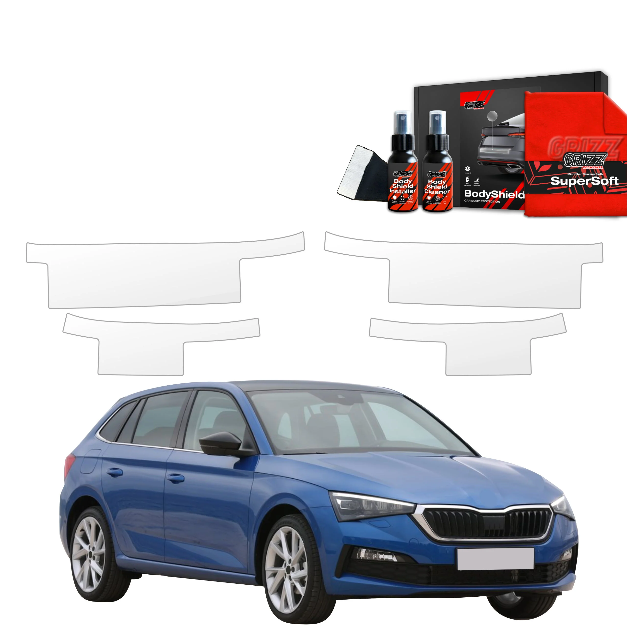 4in1 Schutzfolie Grizz Protector für Schweller - Skoda Scala (2019- 2023)