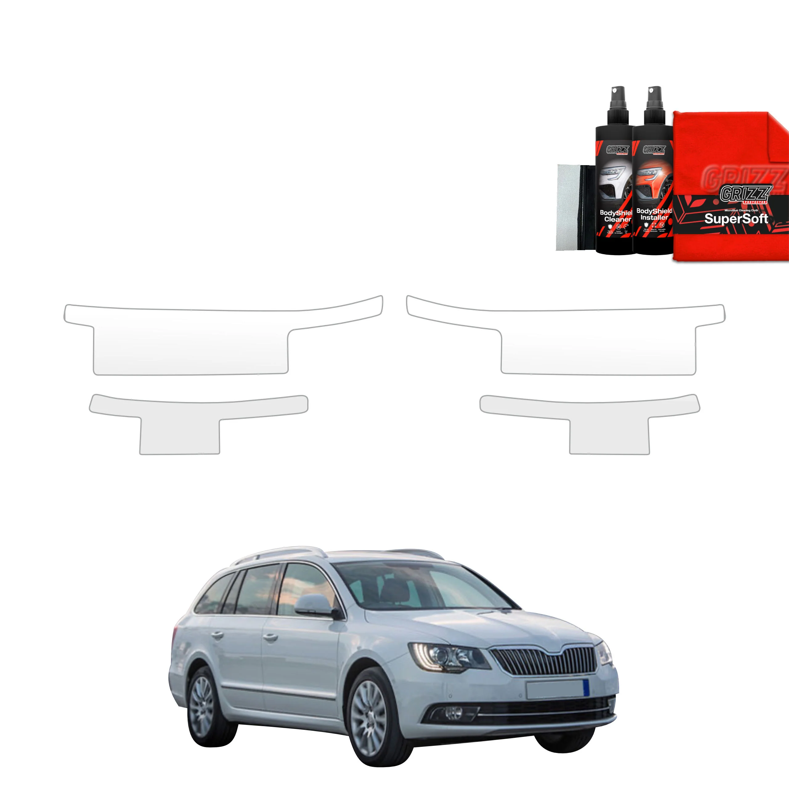 4in1 Schutzfolie Grizz Protector für Schweller - Skoda Superb 2 Kombi Facelifting (2013-2015)