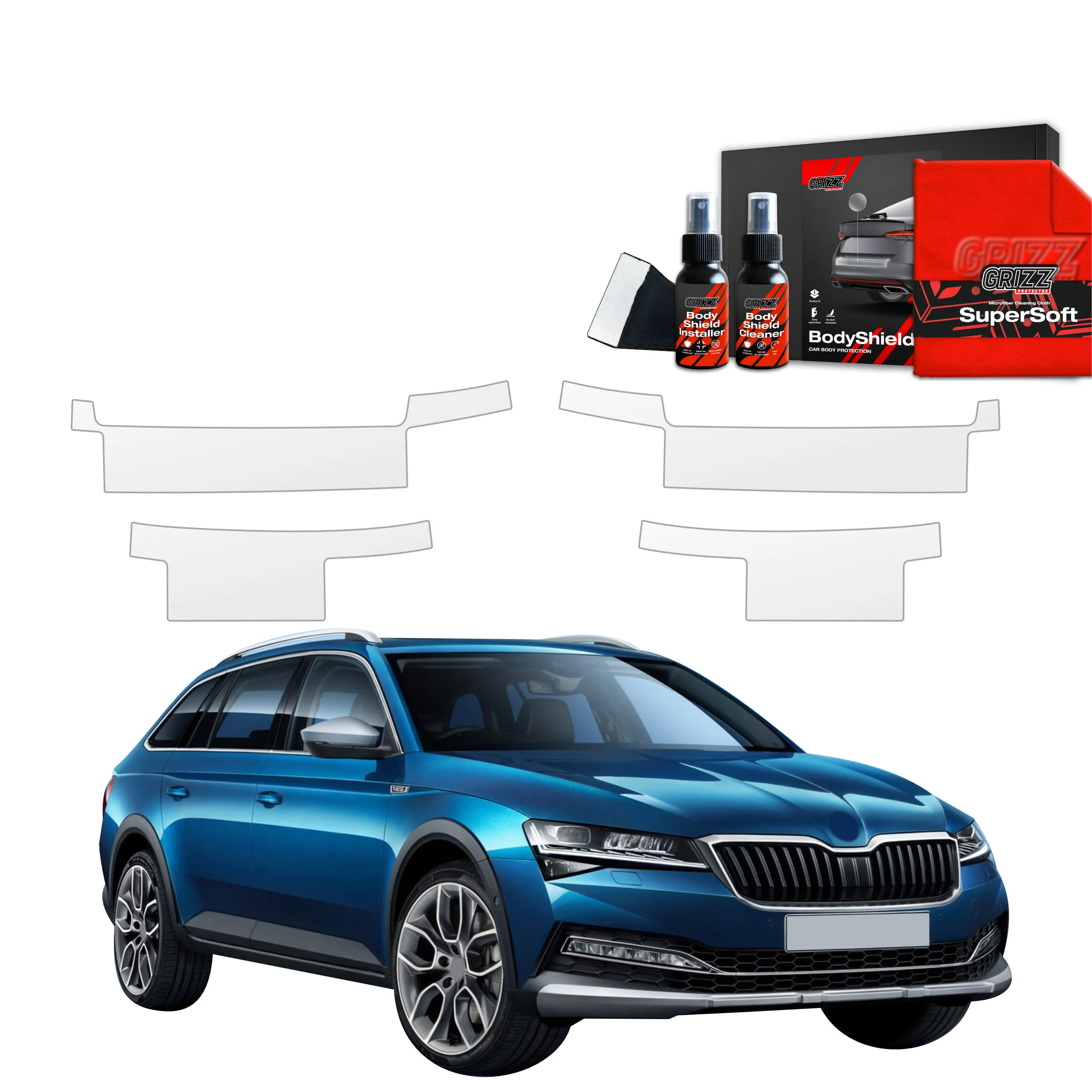 4in1 Schutzfolie Grizz Protector für Schweller - Skoda Superb 3 Combi (2019- 2023)