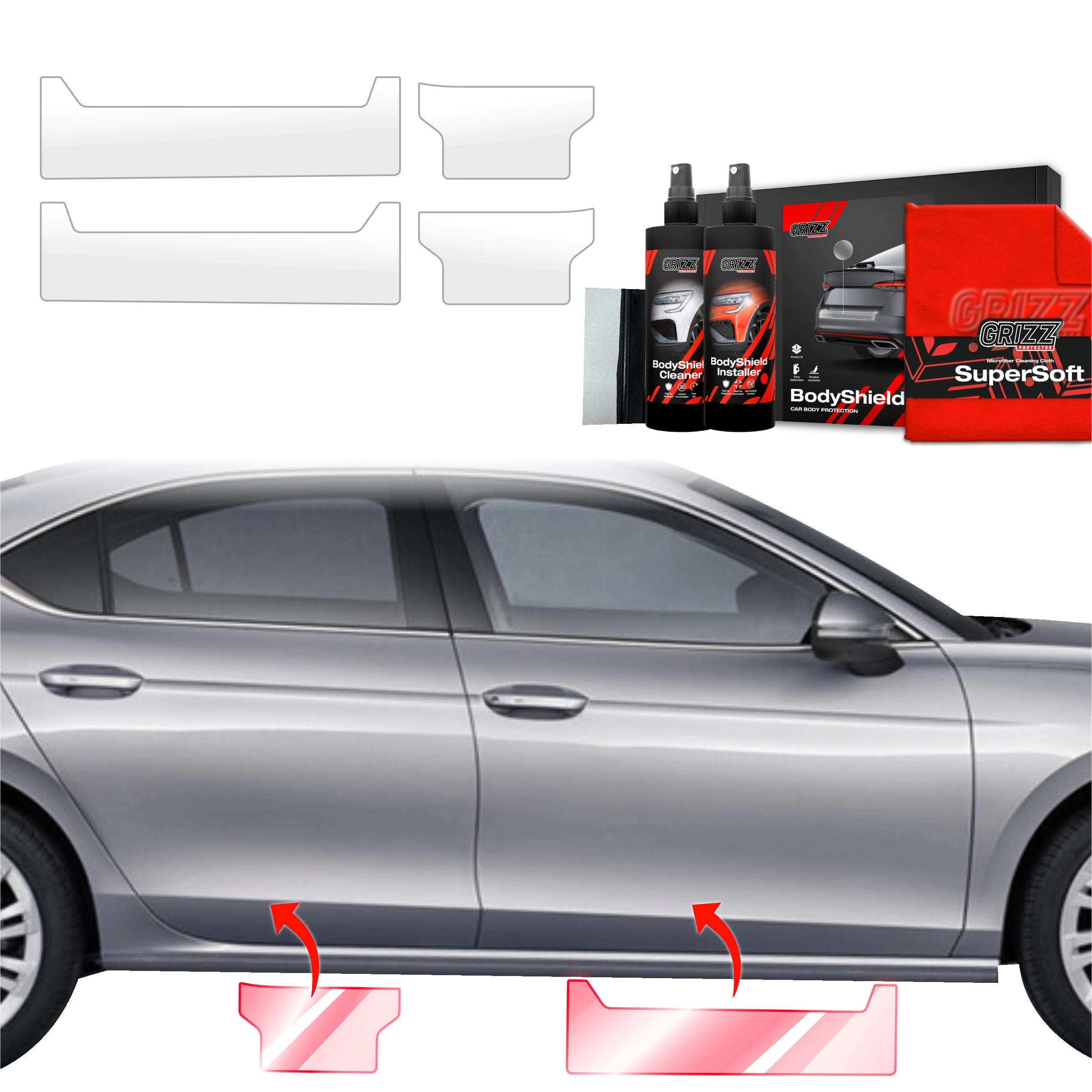 4in1 Schutzfolie Grizz Protector für Schweller - Skoda Superb 4 Liftback (2024-2025)