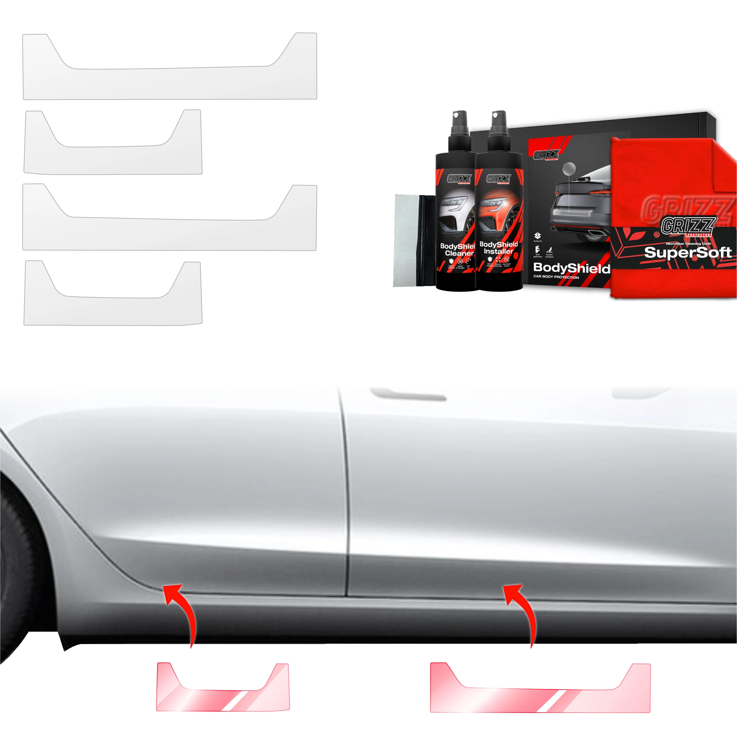 4in1 Schutzfolie Grizz Protector für Schweller - Tesla Model 3 (2021-2025)